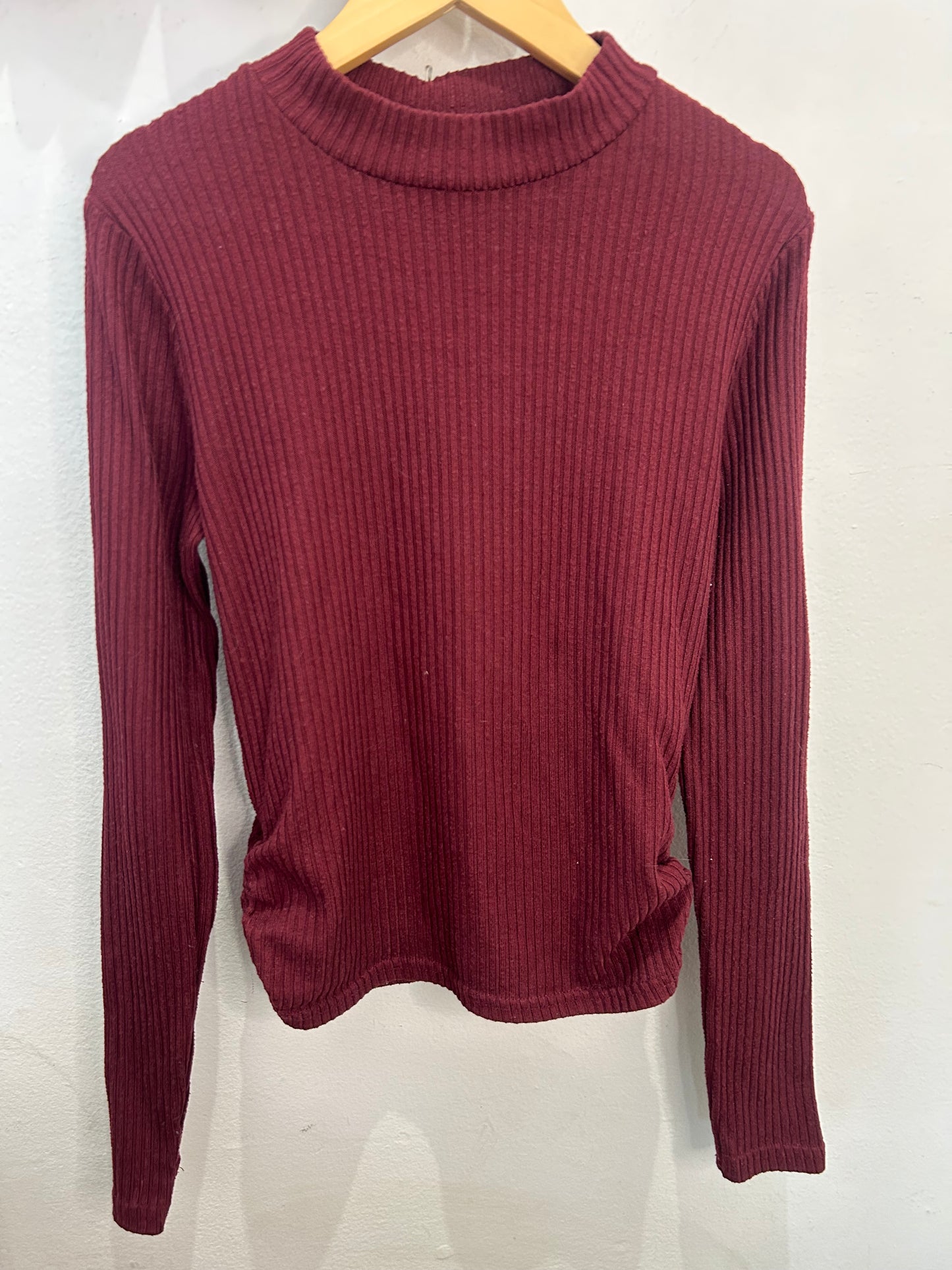 Maroon mockneck longsleeve 14-16y