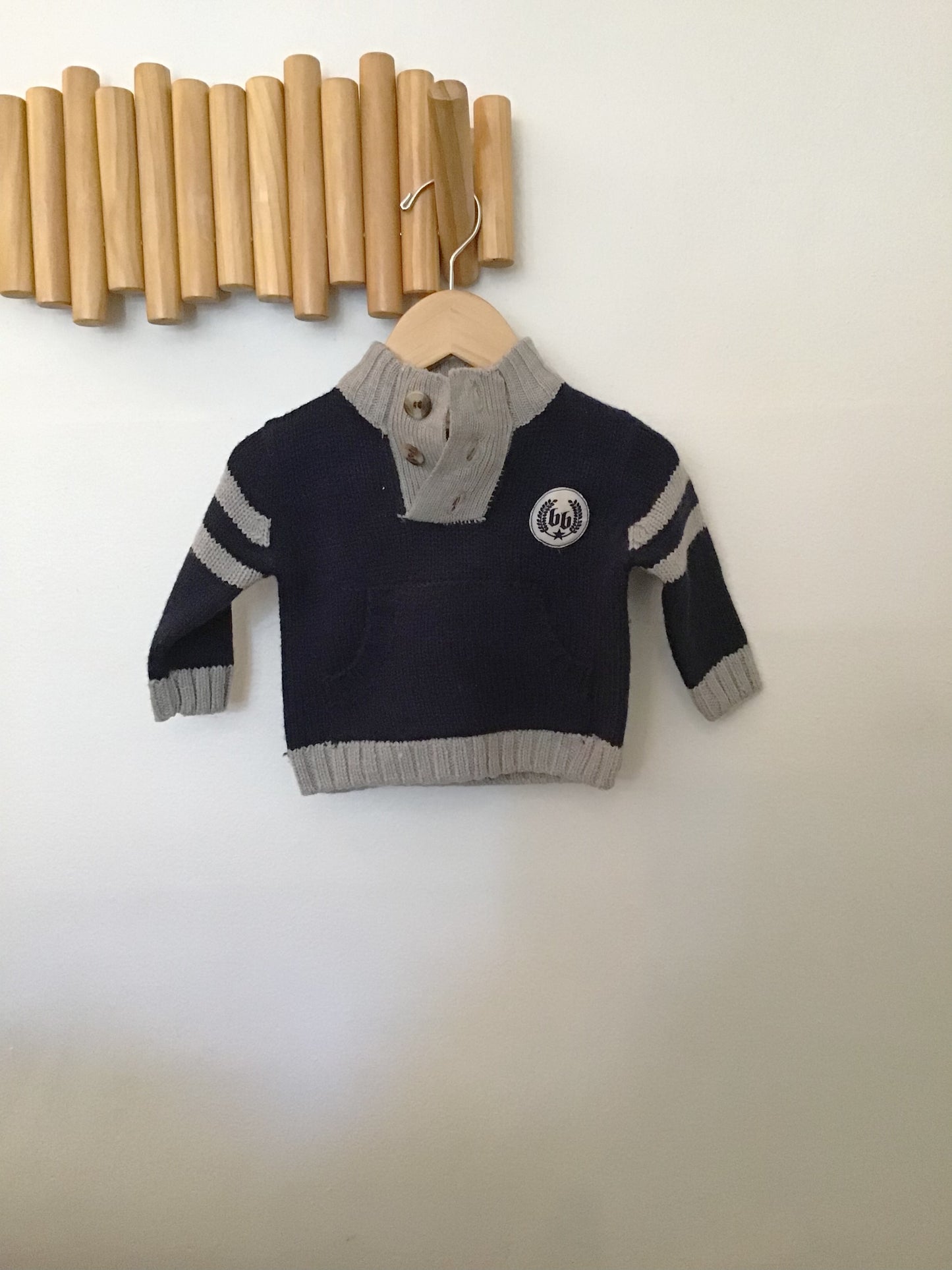 Navy and grey sweater 3-6m