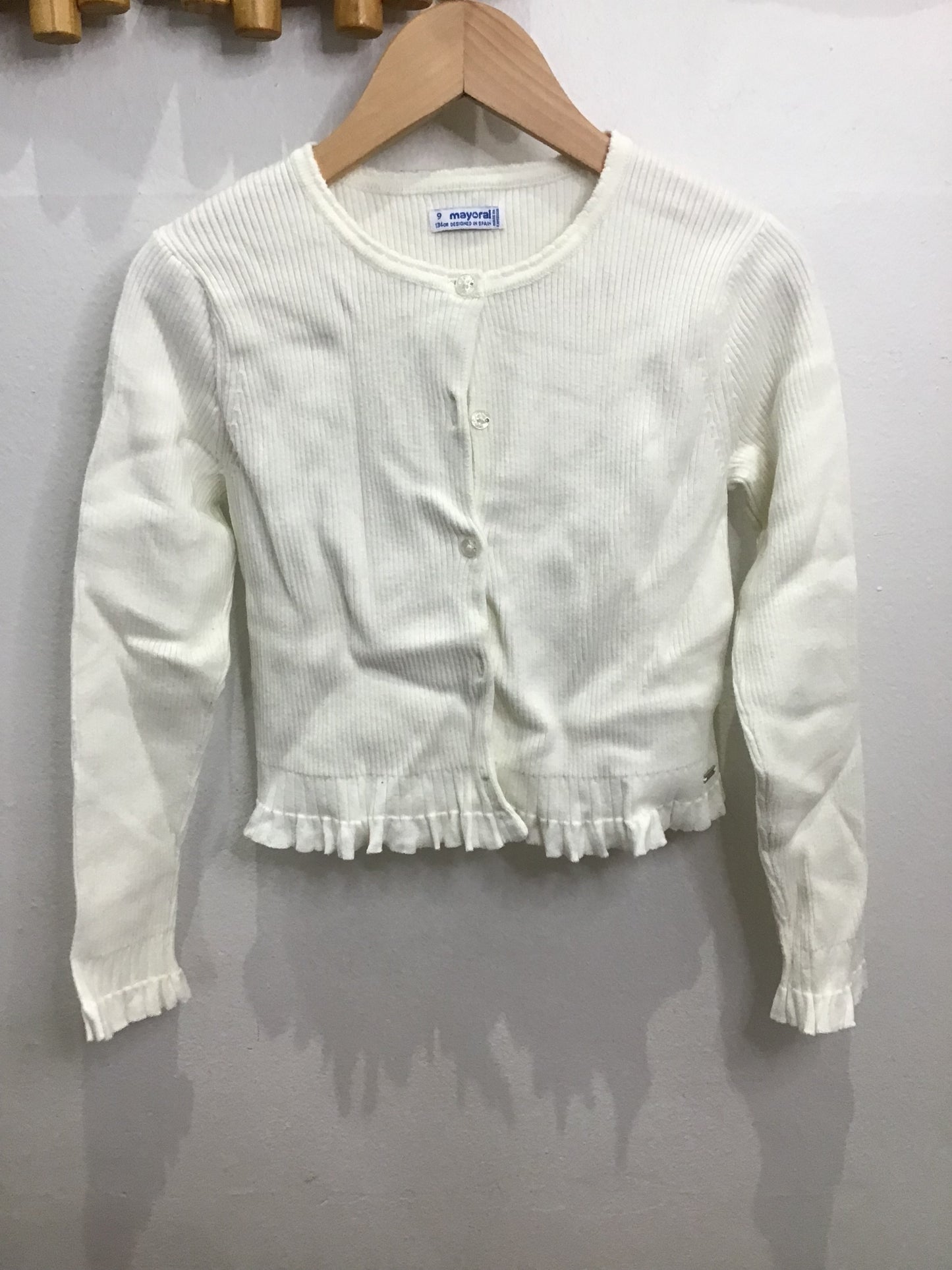 Mayoral white cardigan 9y