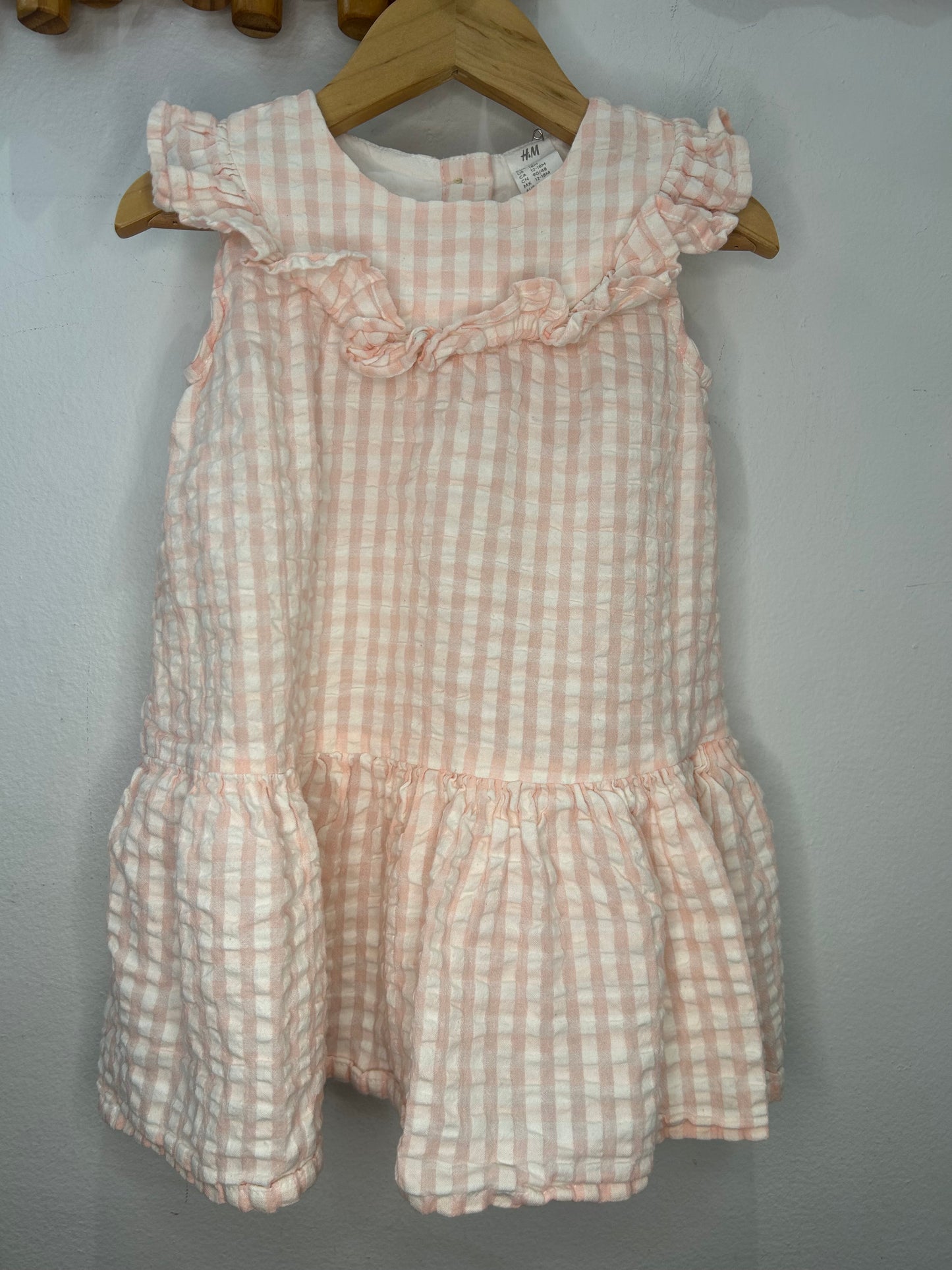 Light pink checkered dress 12-18m