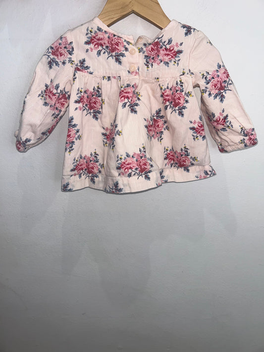 Roses silver thread blouse 12-18m