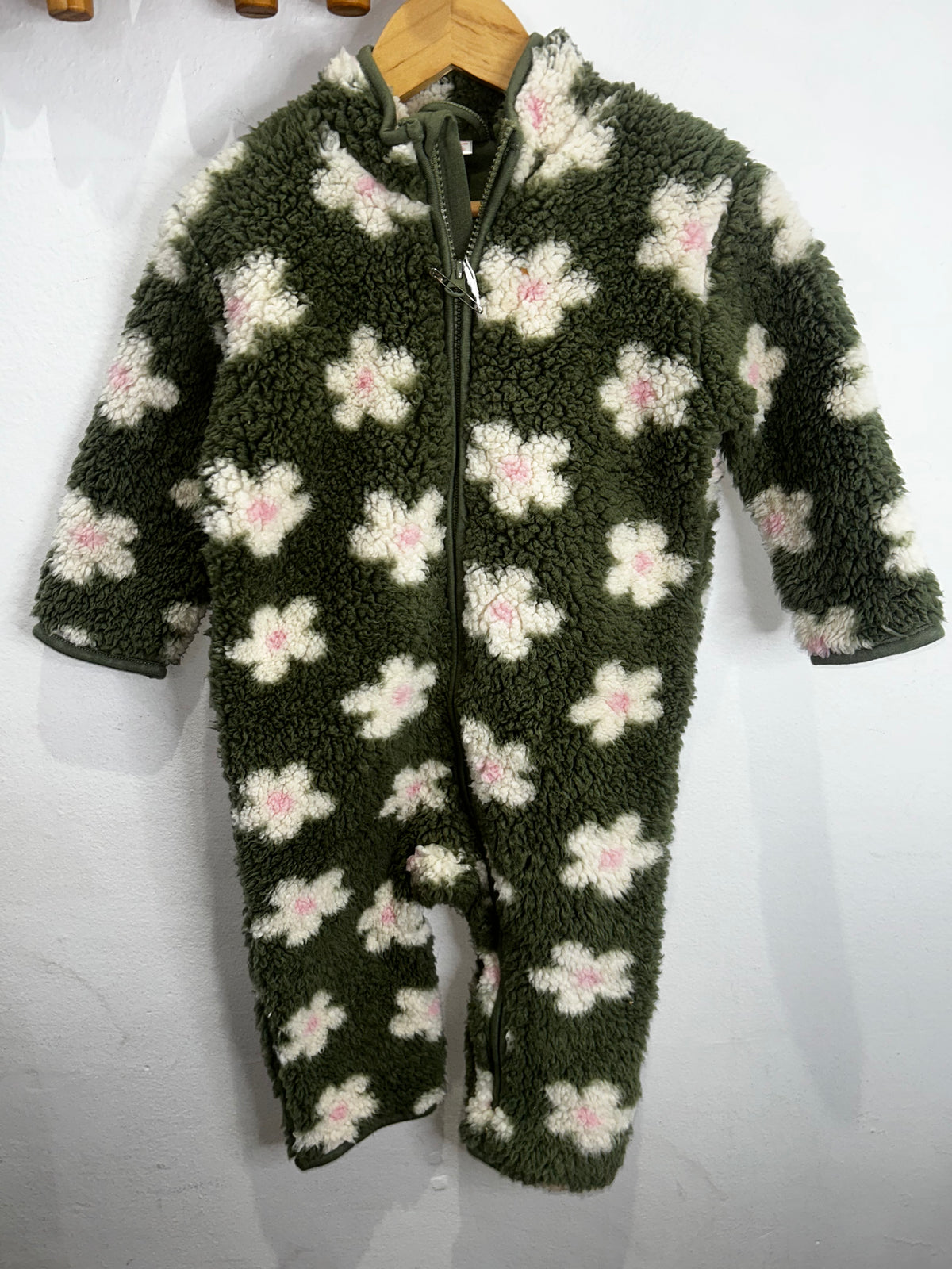 Green floral fleece bunting 18-24m