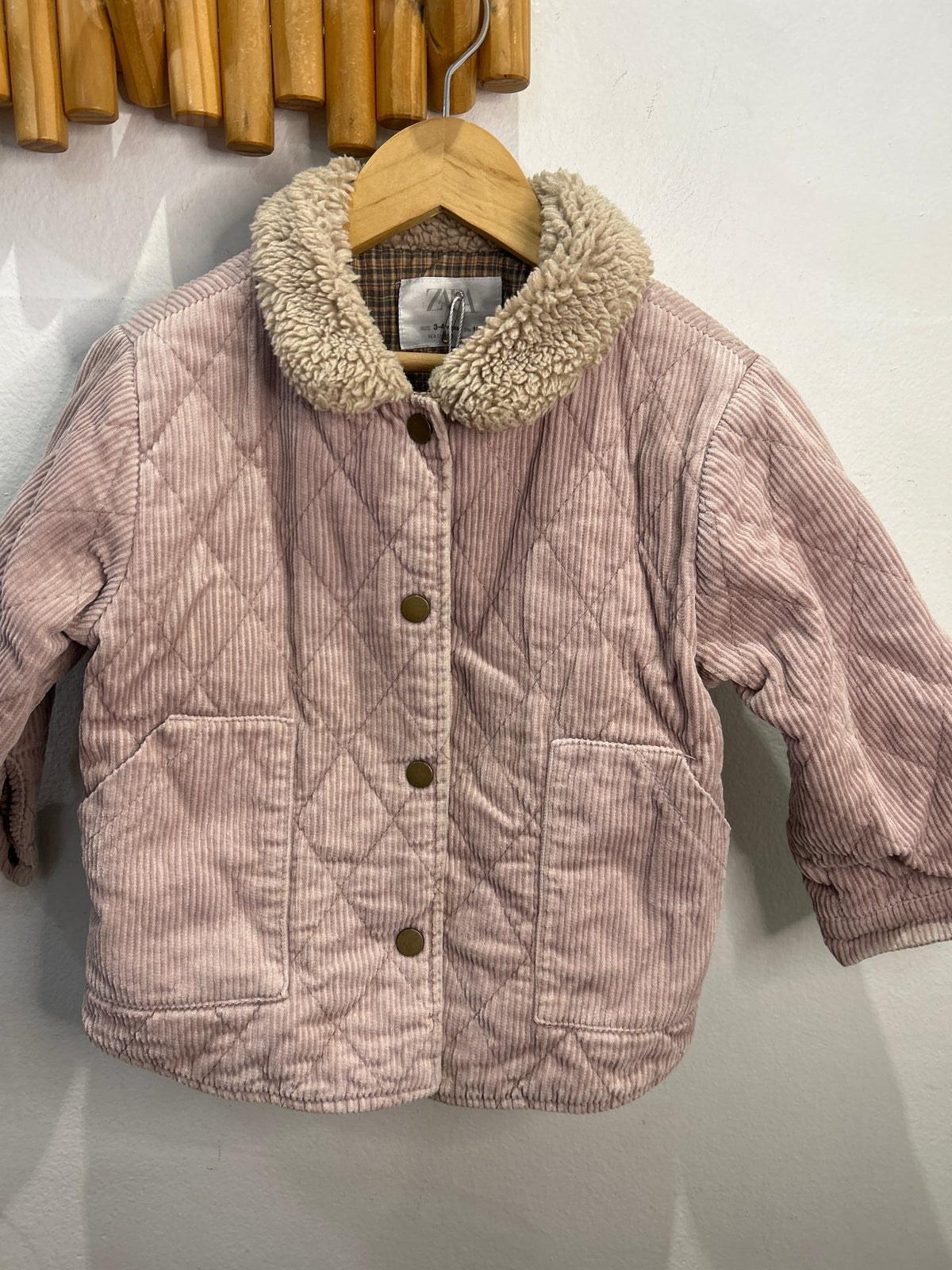 Pink corduroy jacket 3-4y