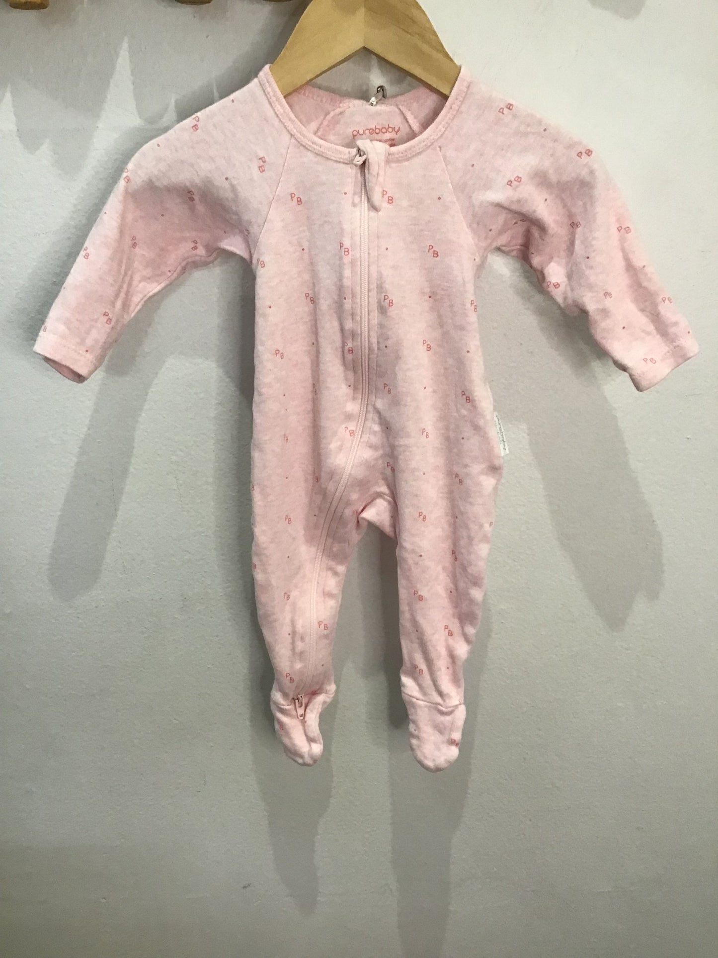 Pure Body organic pink sleeper 0-3m