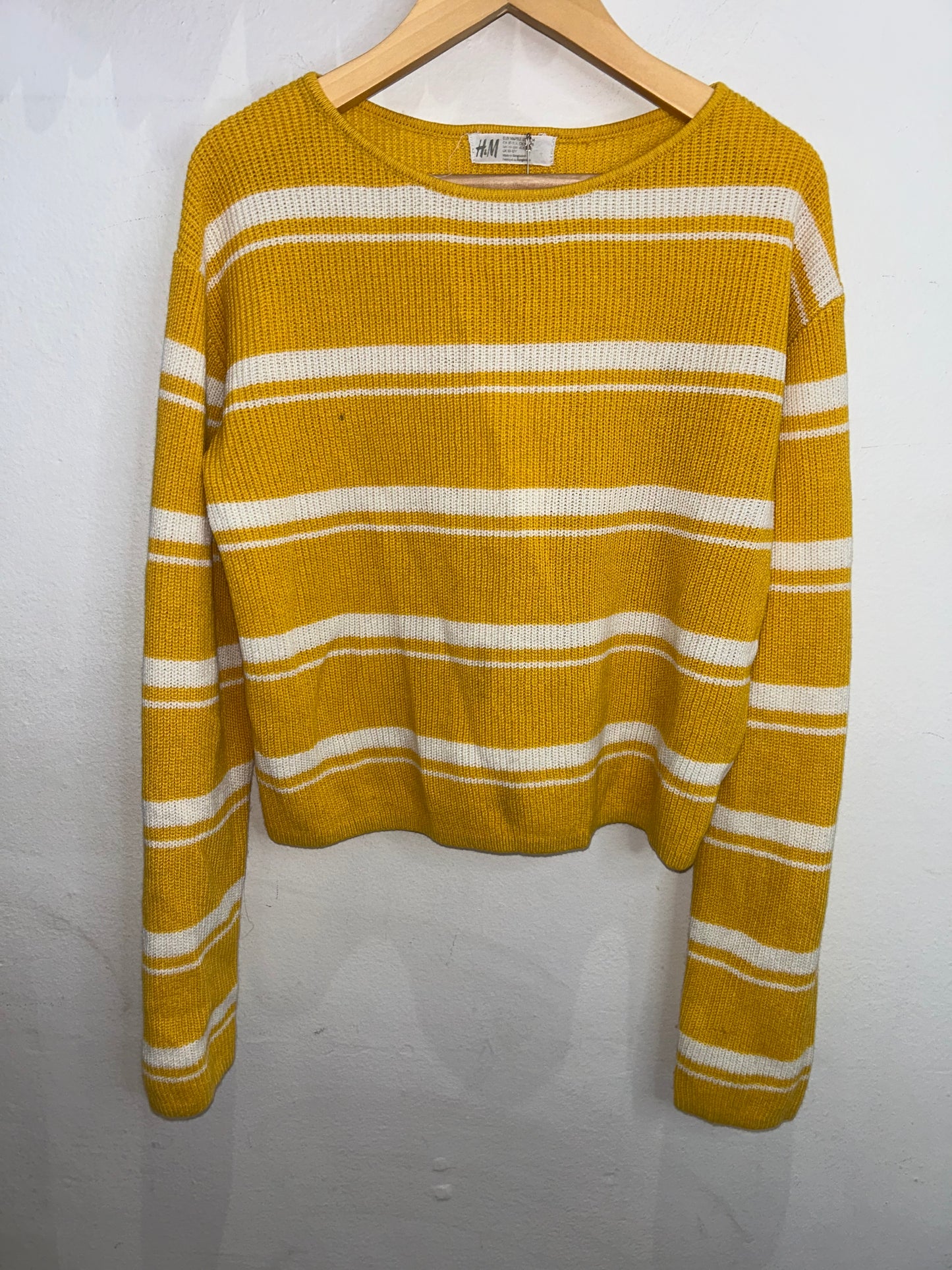 Yellow striped sweater 10-12y