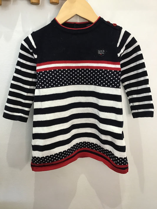 Dress sweater nautical stripe 12m