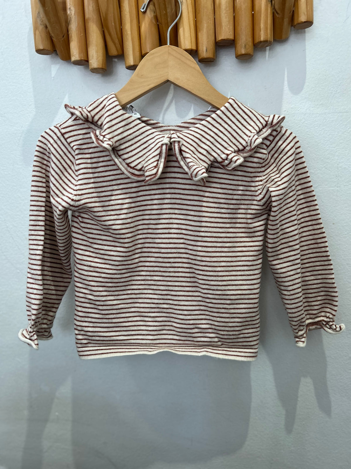 Brown stripes collared sweater 2-3y