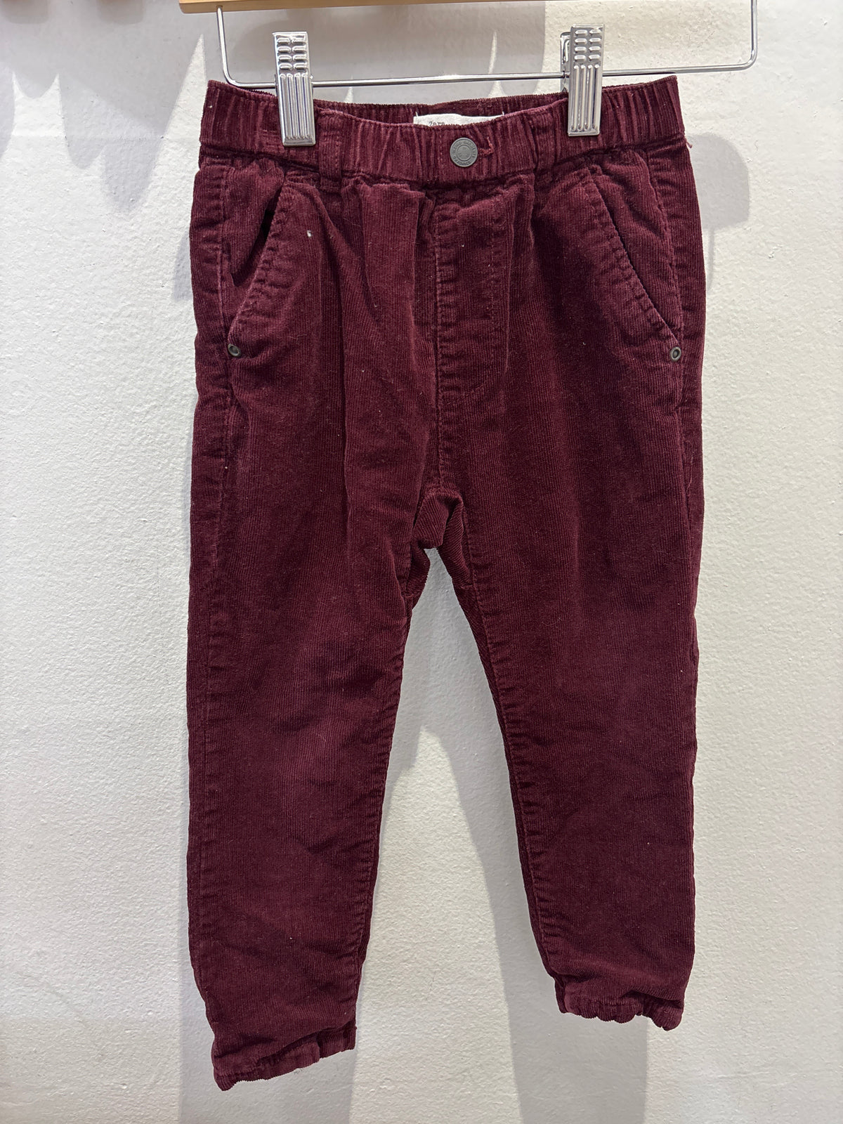 Maroon corduroy pants 3-4y