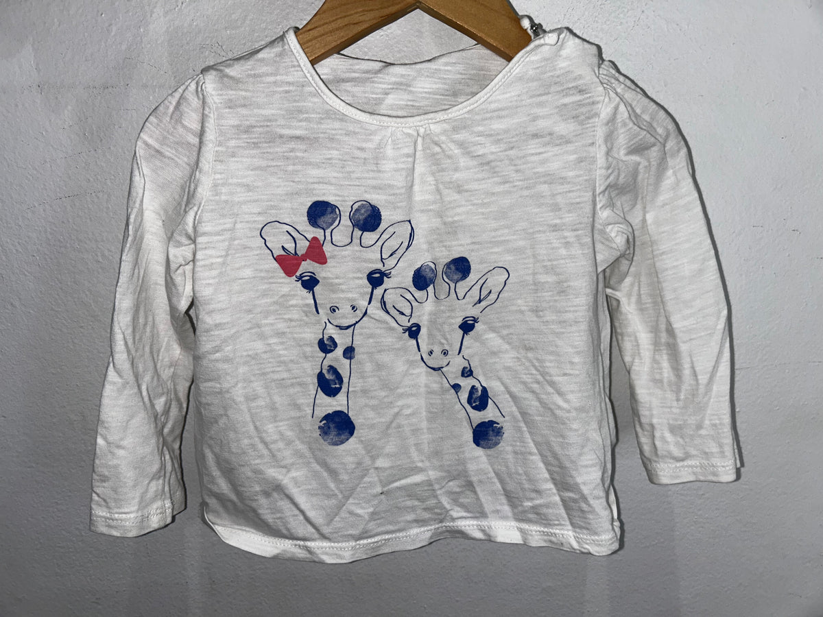 Giraffes longsleeve 12-18m