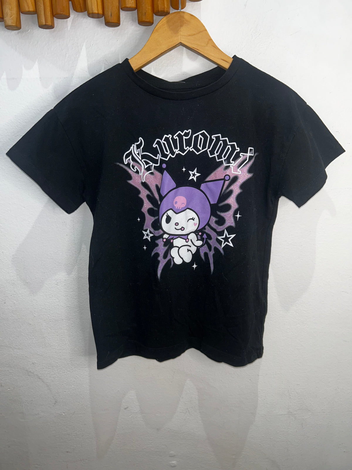 Kuromi black tee 8-10y