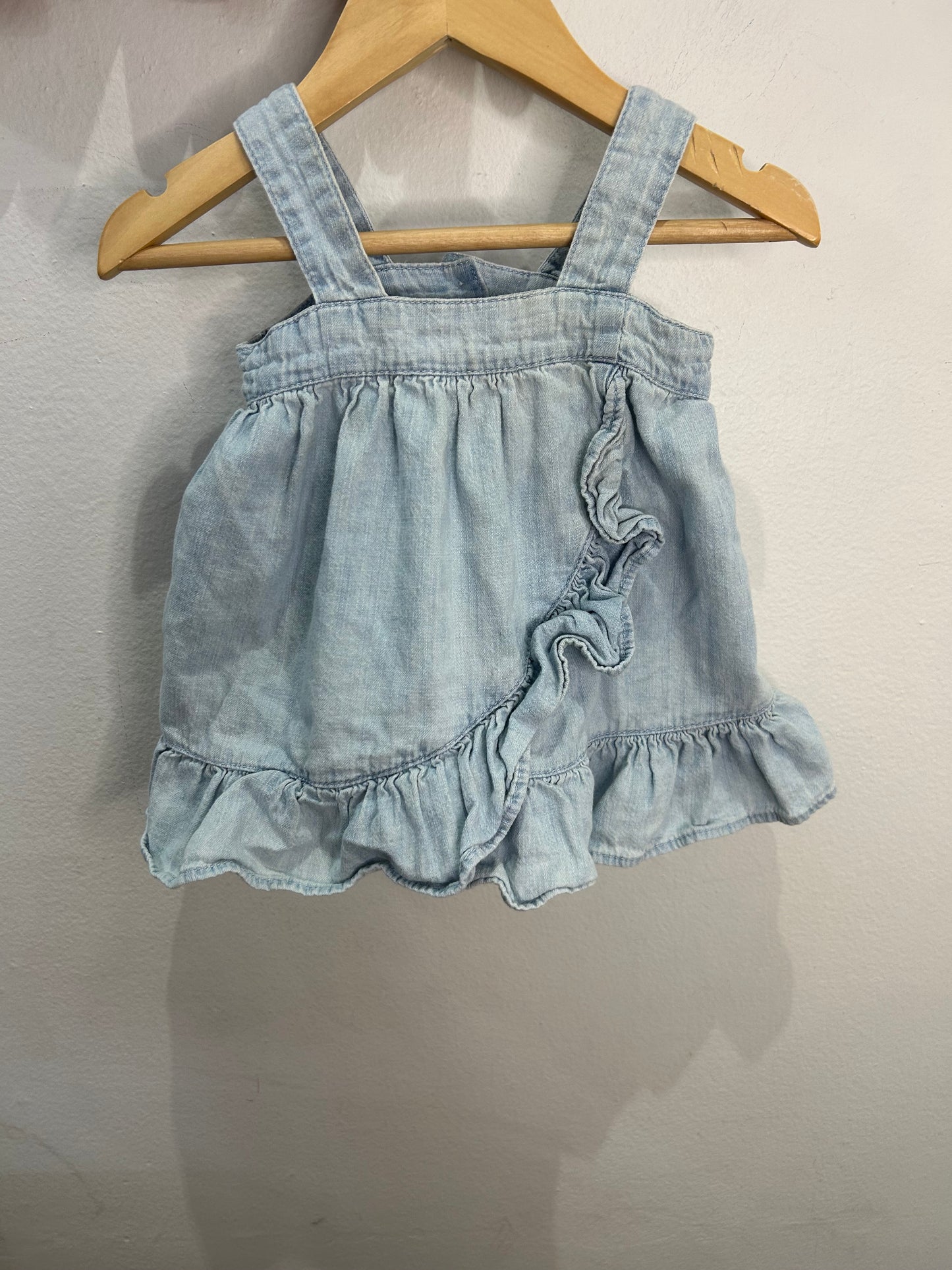 Frilly tanktop tunic or dress 3-6m