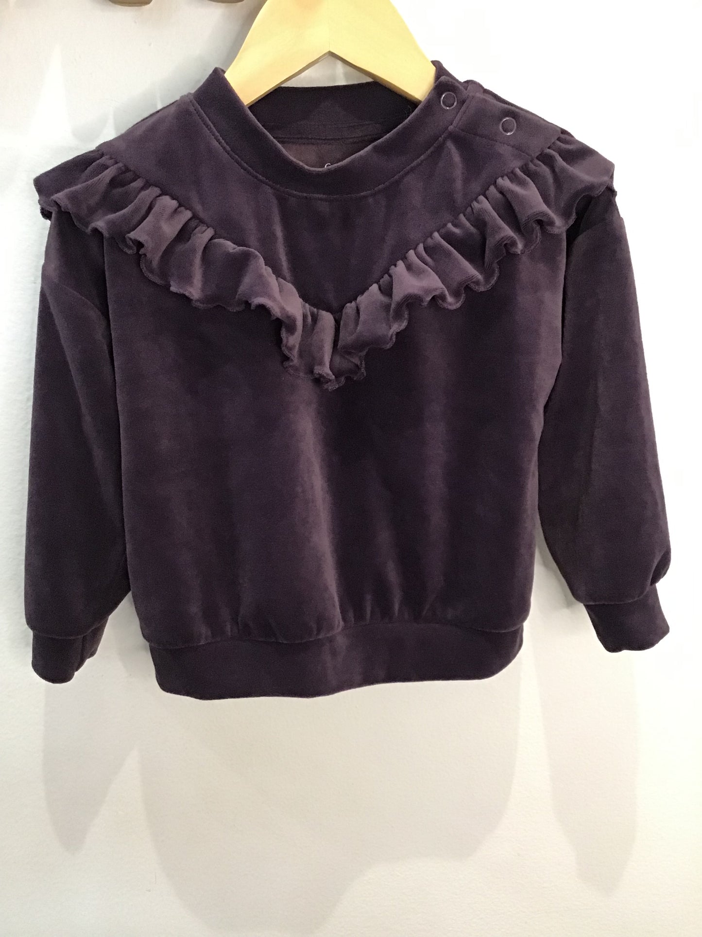 Purple velvety pullover 2y