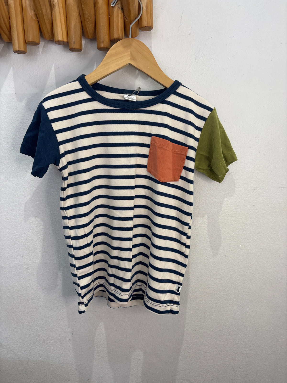Little and Lively striped tee 3-4y