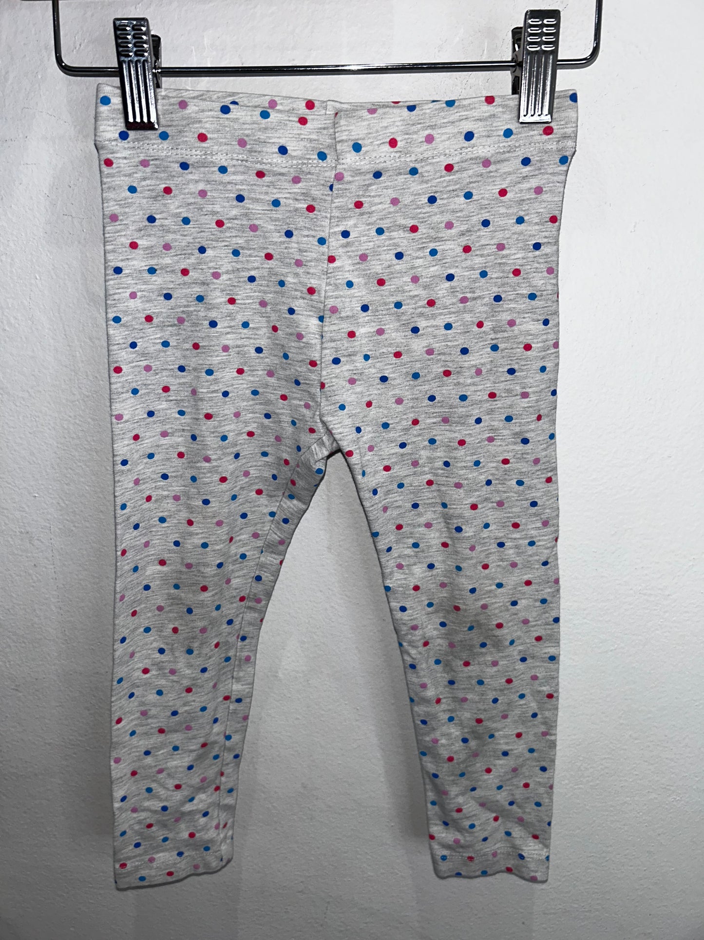 Pink and blue dots leggings 3y