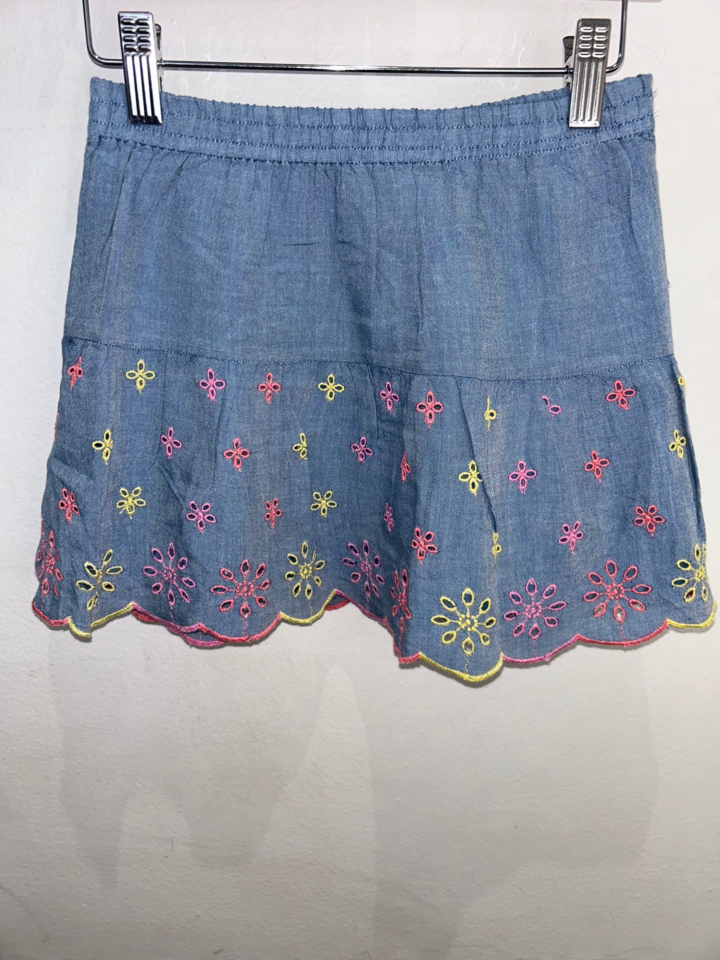 Blue eyelet flower skirt 5y