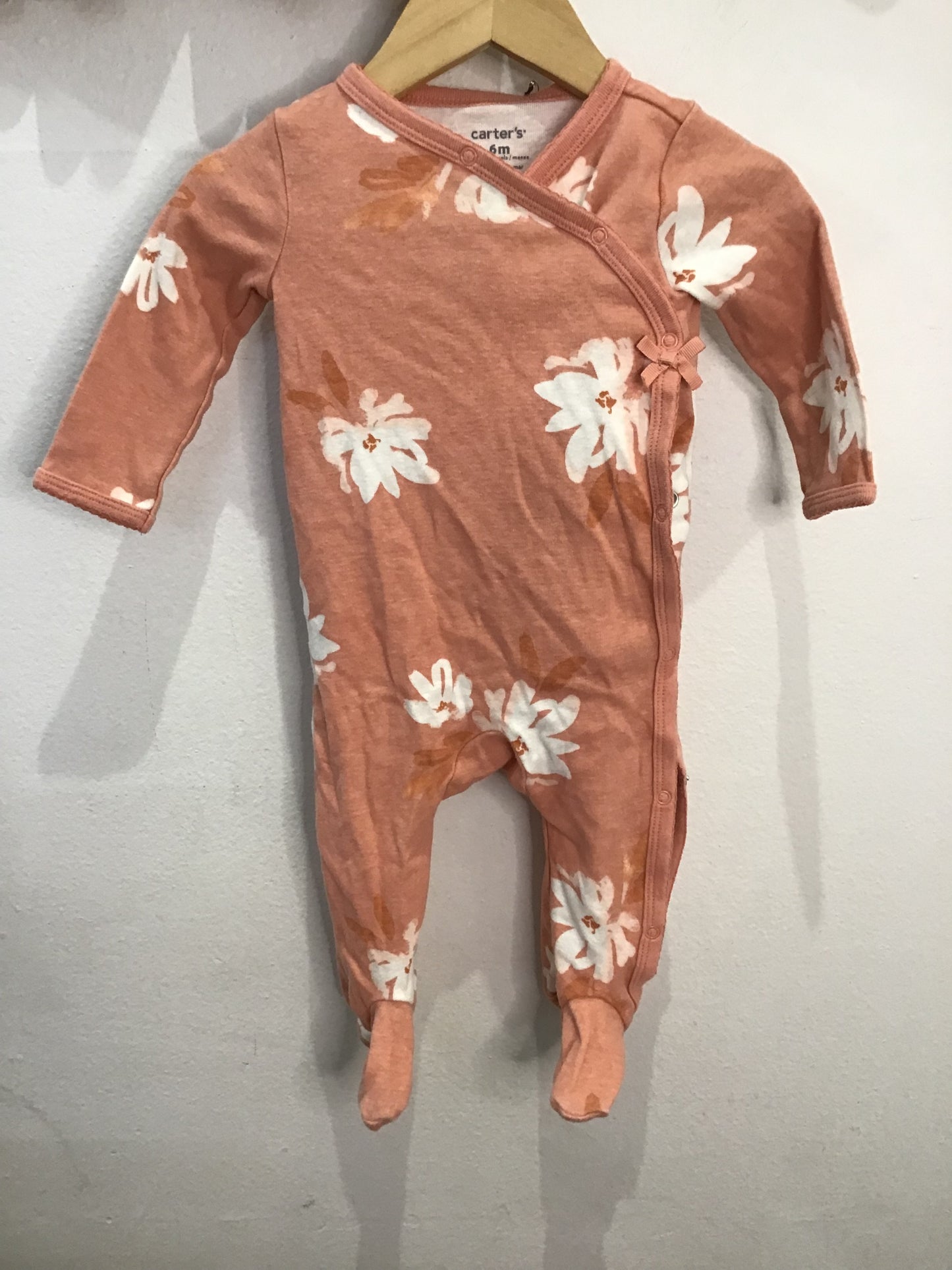 Peach floral sleeper 6m