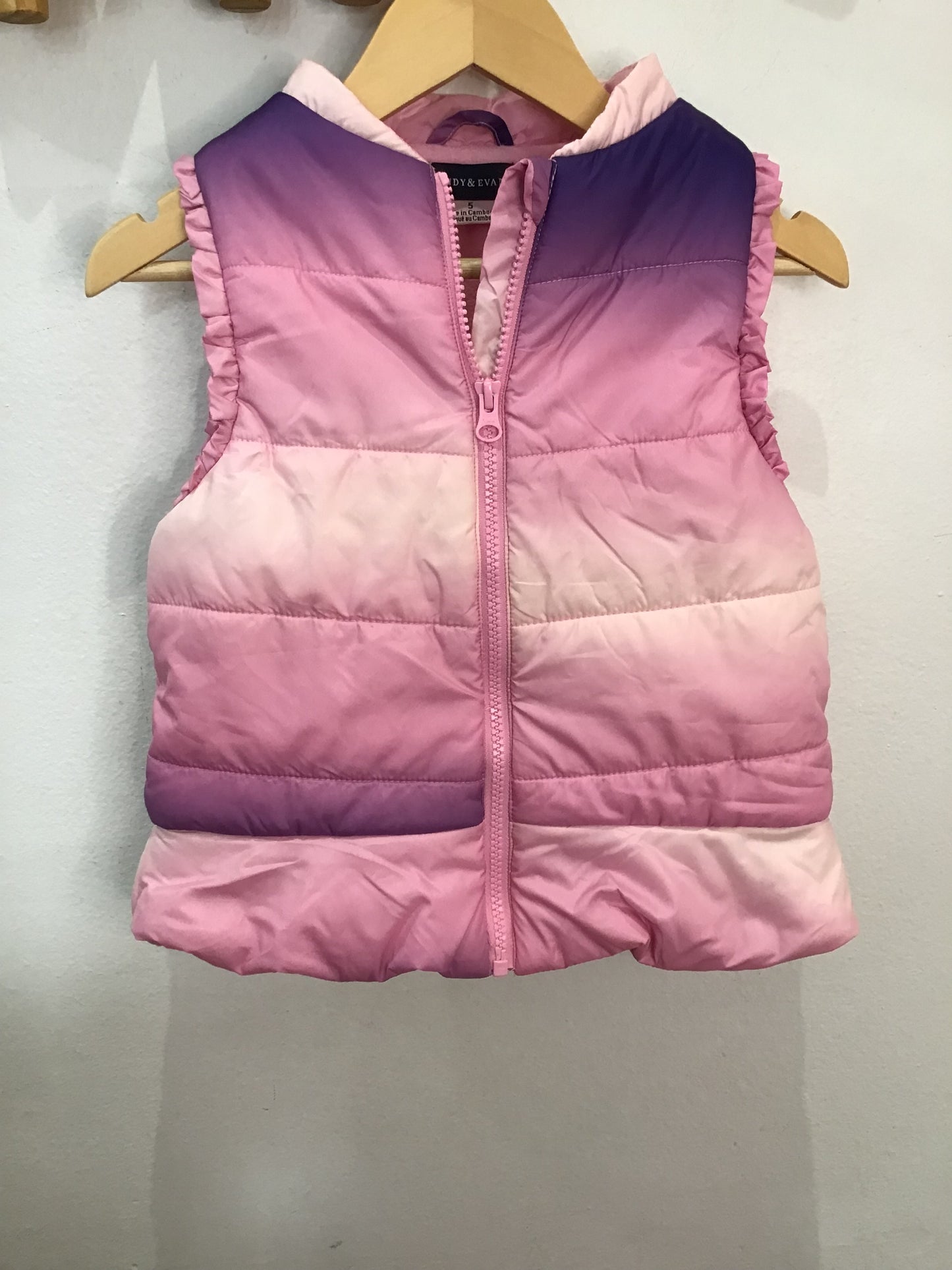 Purple and pink puffer vest 5y