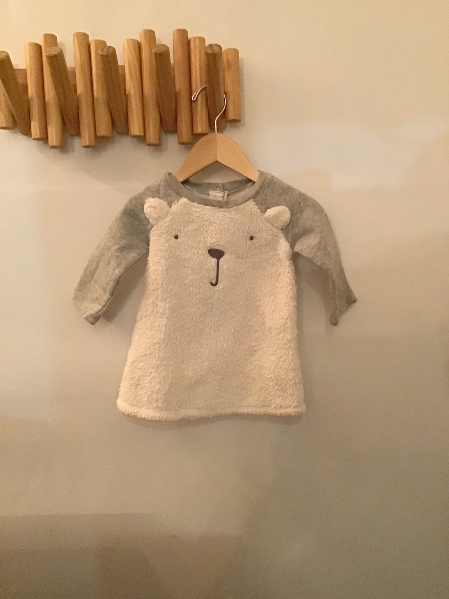 Furry bear dress 6-12m