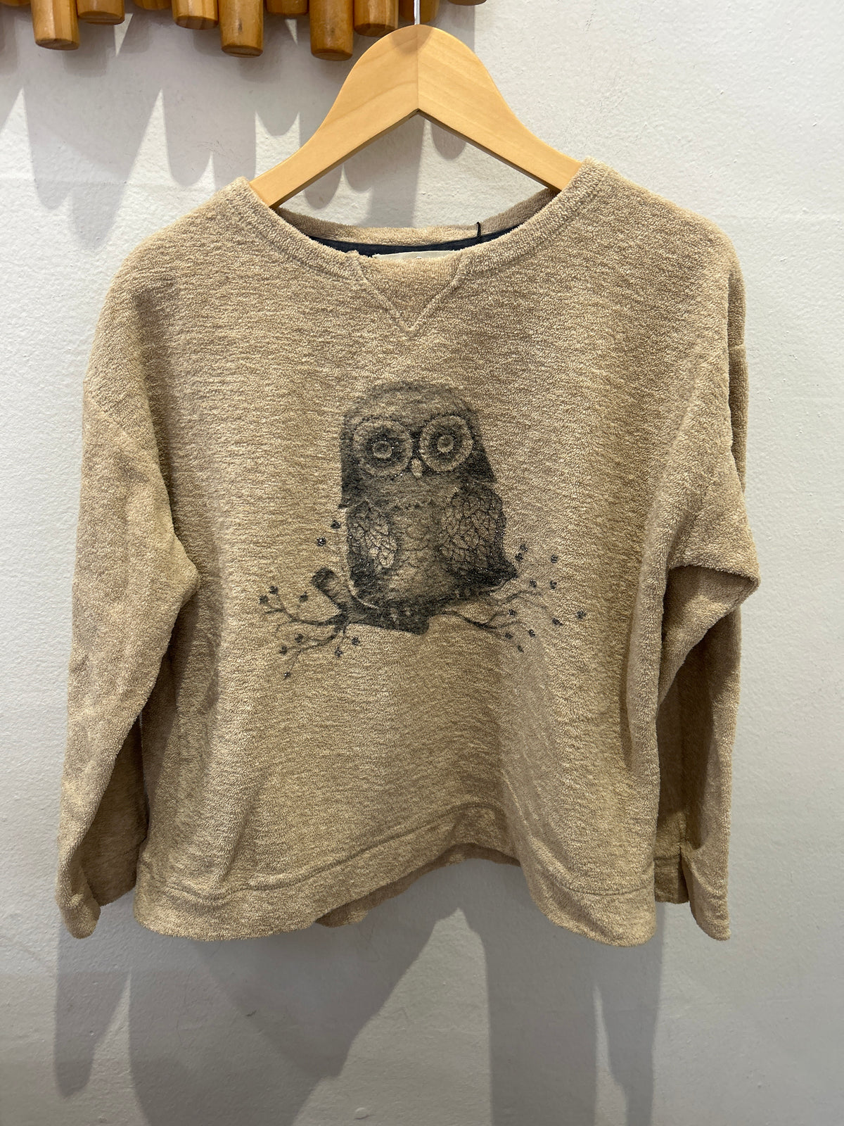 Owl terry pullover 9-10y