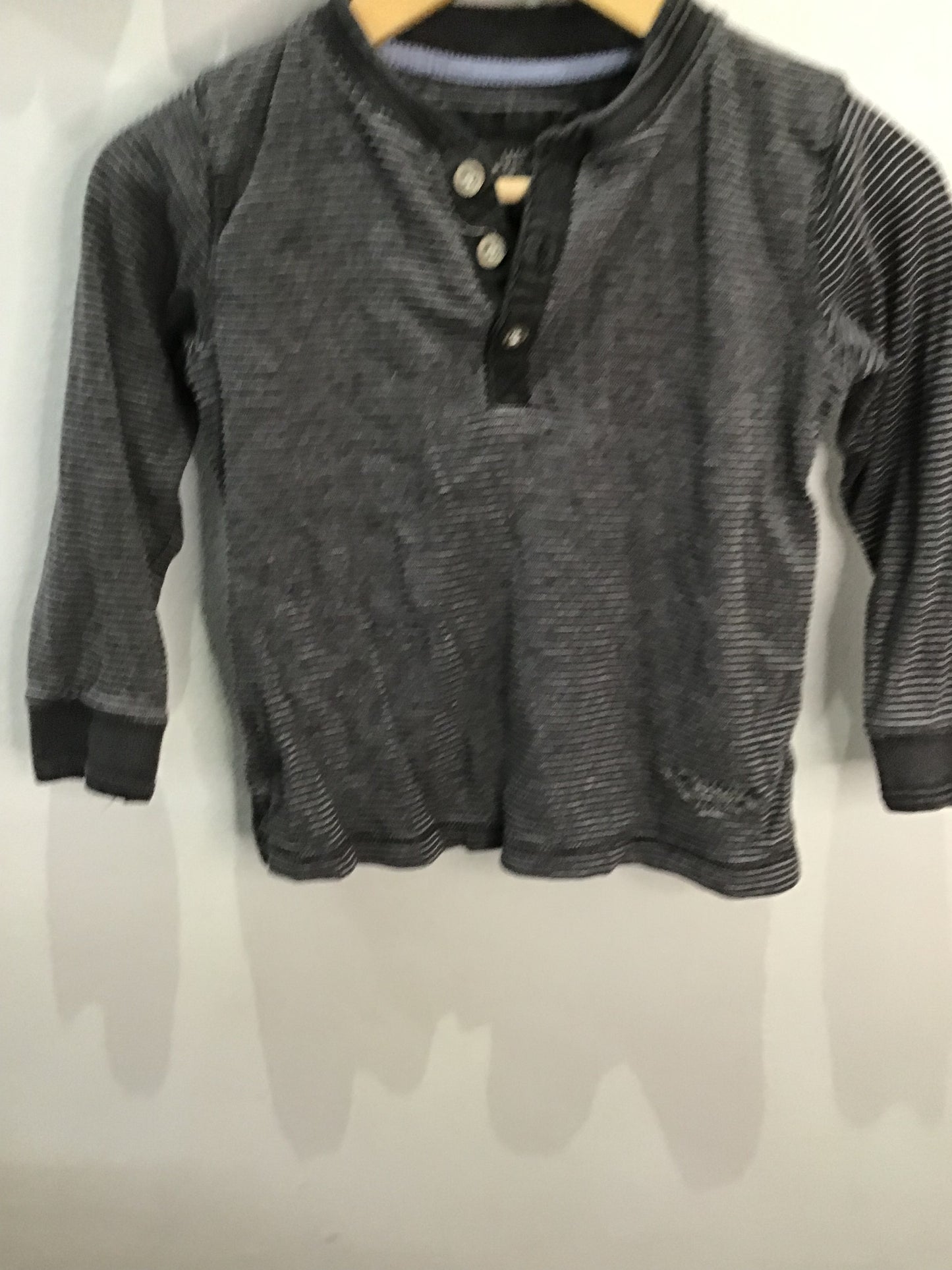 Longsleeve grey stripes henley 2-4y