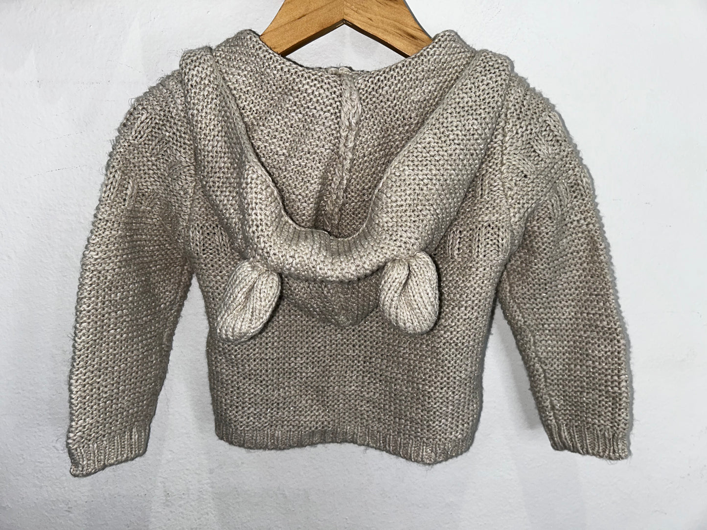 Gold hooded cardigan 12m