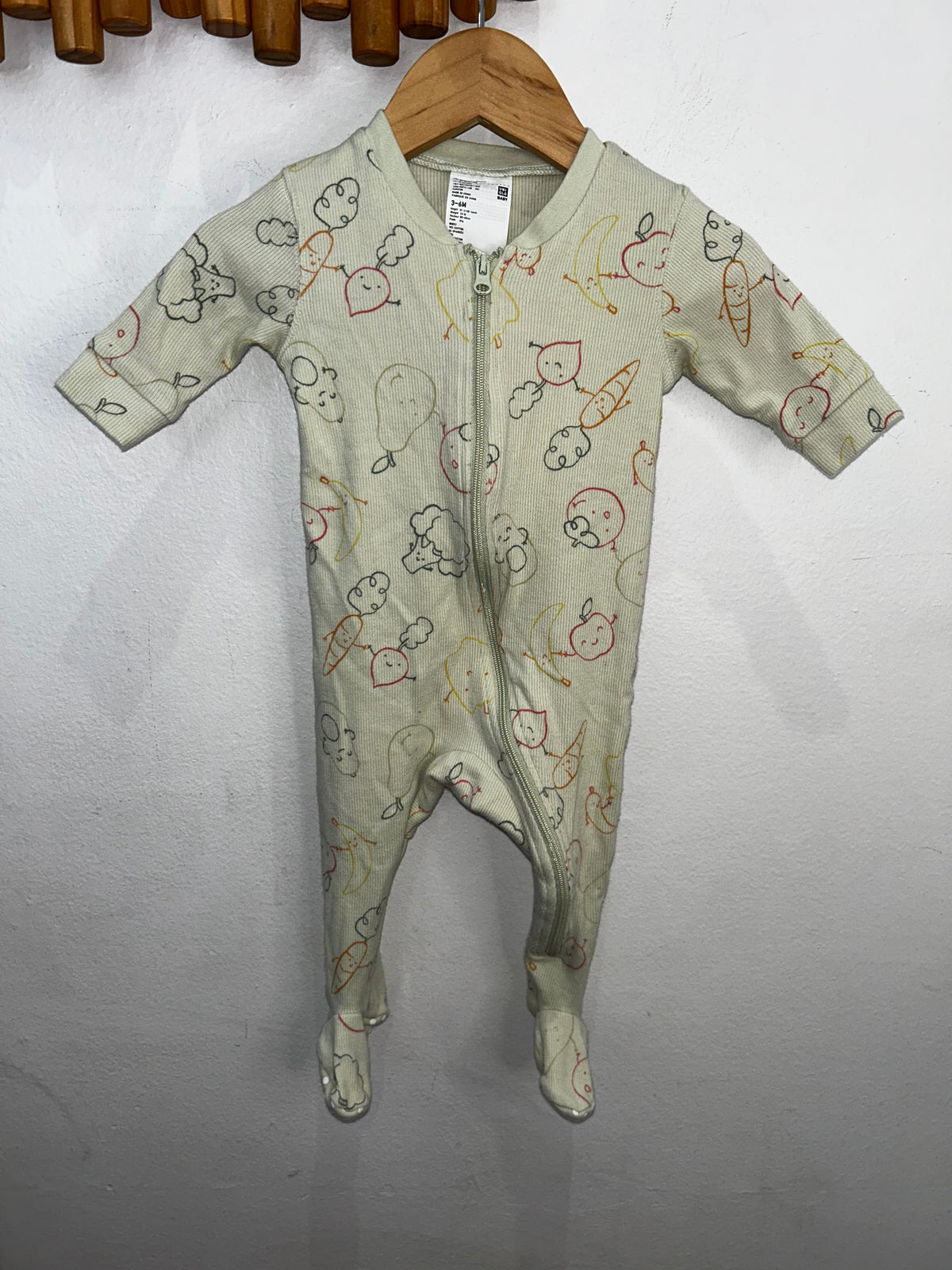 Ribbed veggie sleeper 3-6m