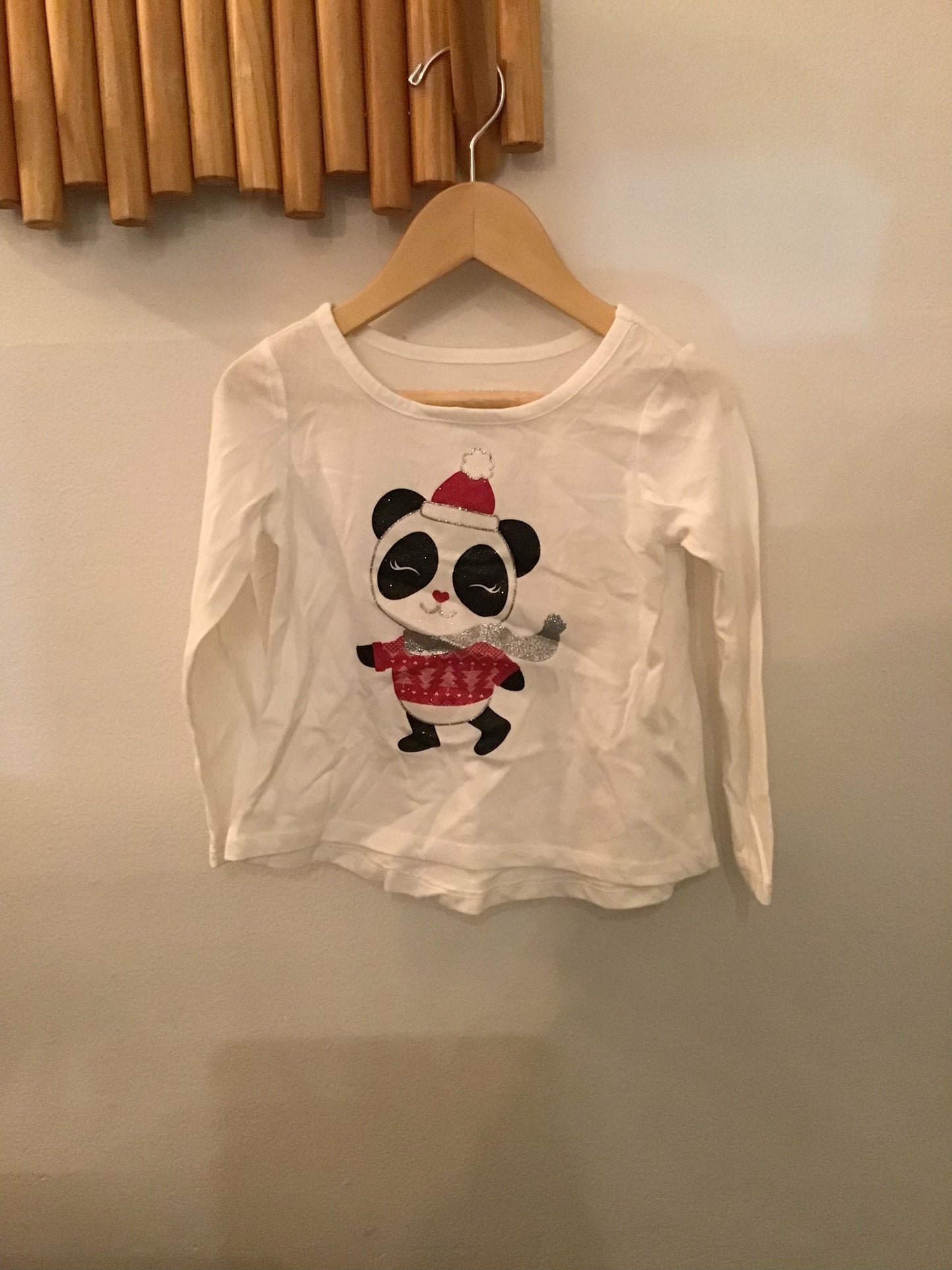 Sparkly panda long sleeve 2y