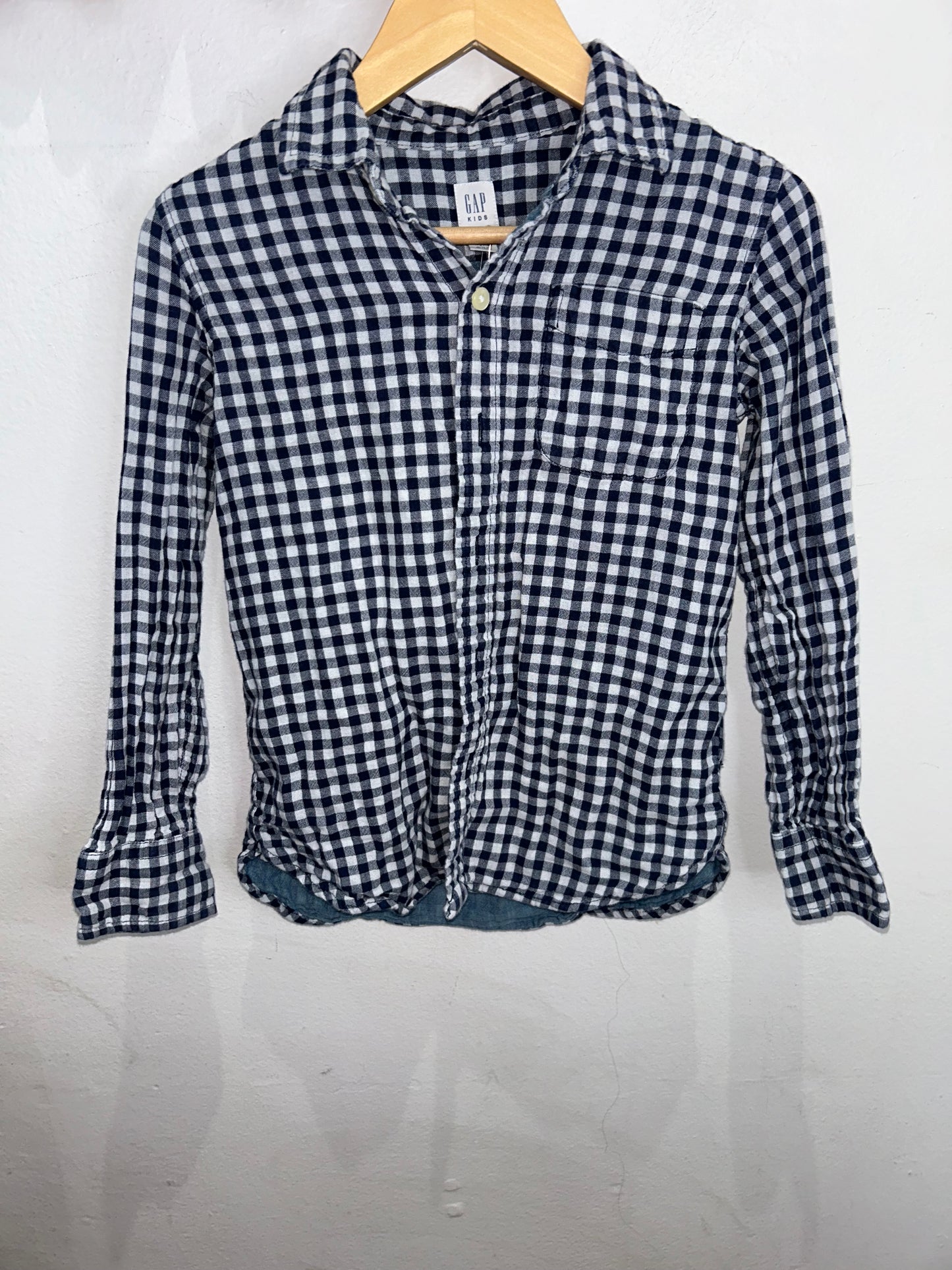 Navy checkered shirt 6-7y