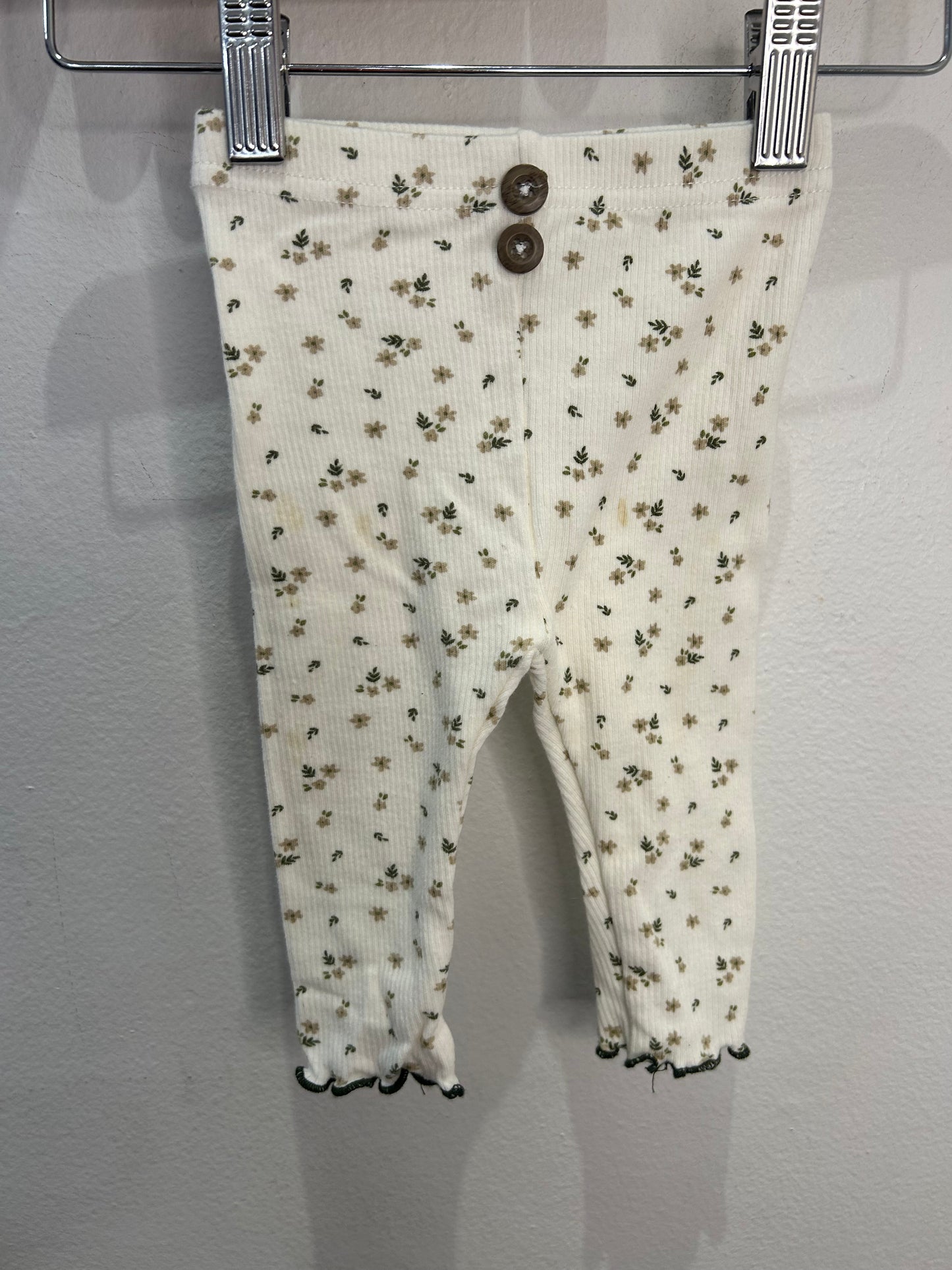 Brown flowers ribbed set 3-6m