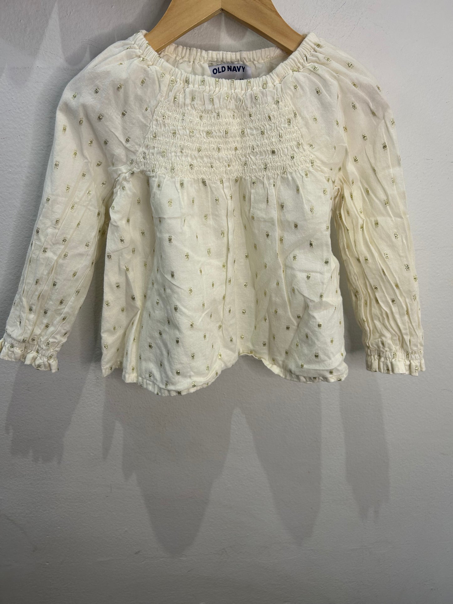 Gold thread smocked blouse 2y