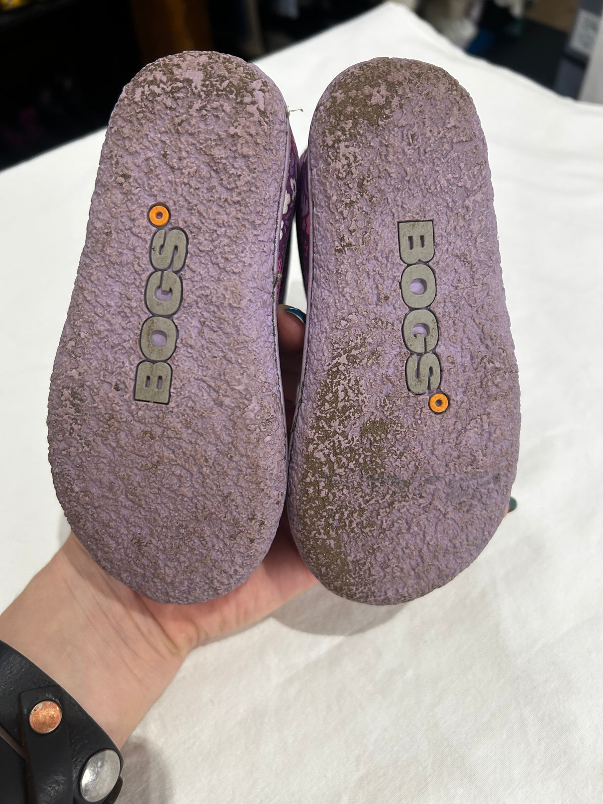 C8 purple print Bogs