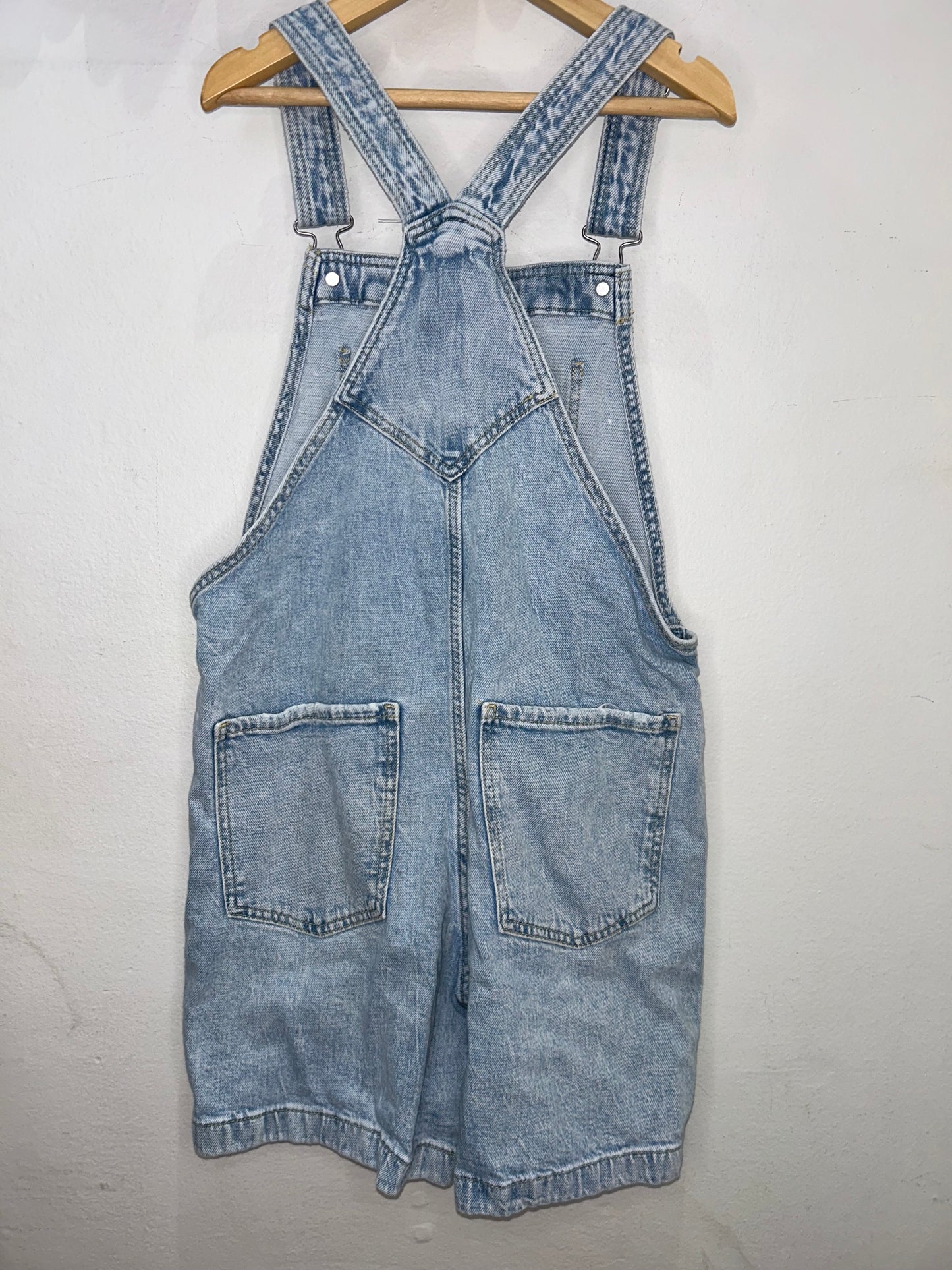 Light Denim Short Overalls 8-9y