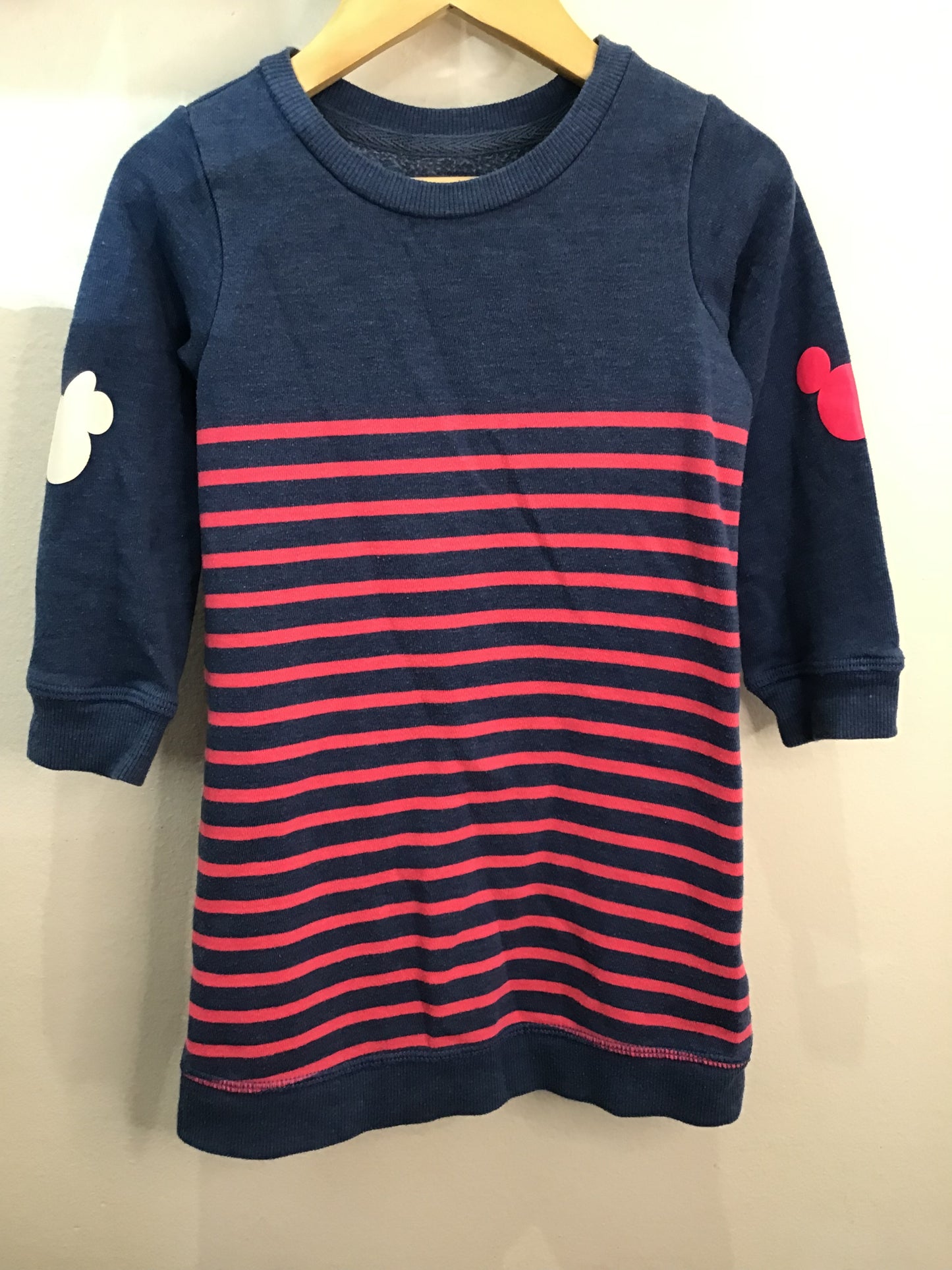Dress pink stripe pullover 3y*