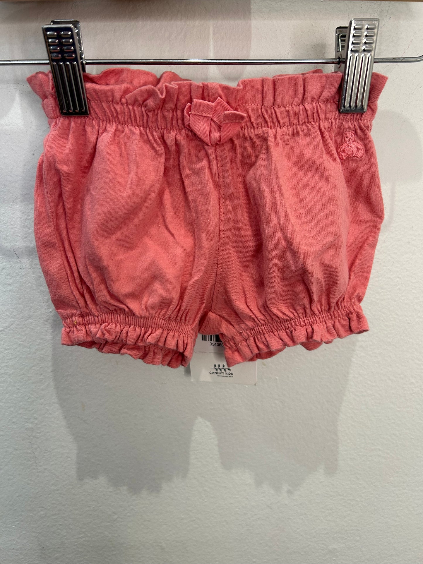 Peach bloomer shorts 0-3m