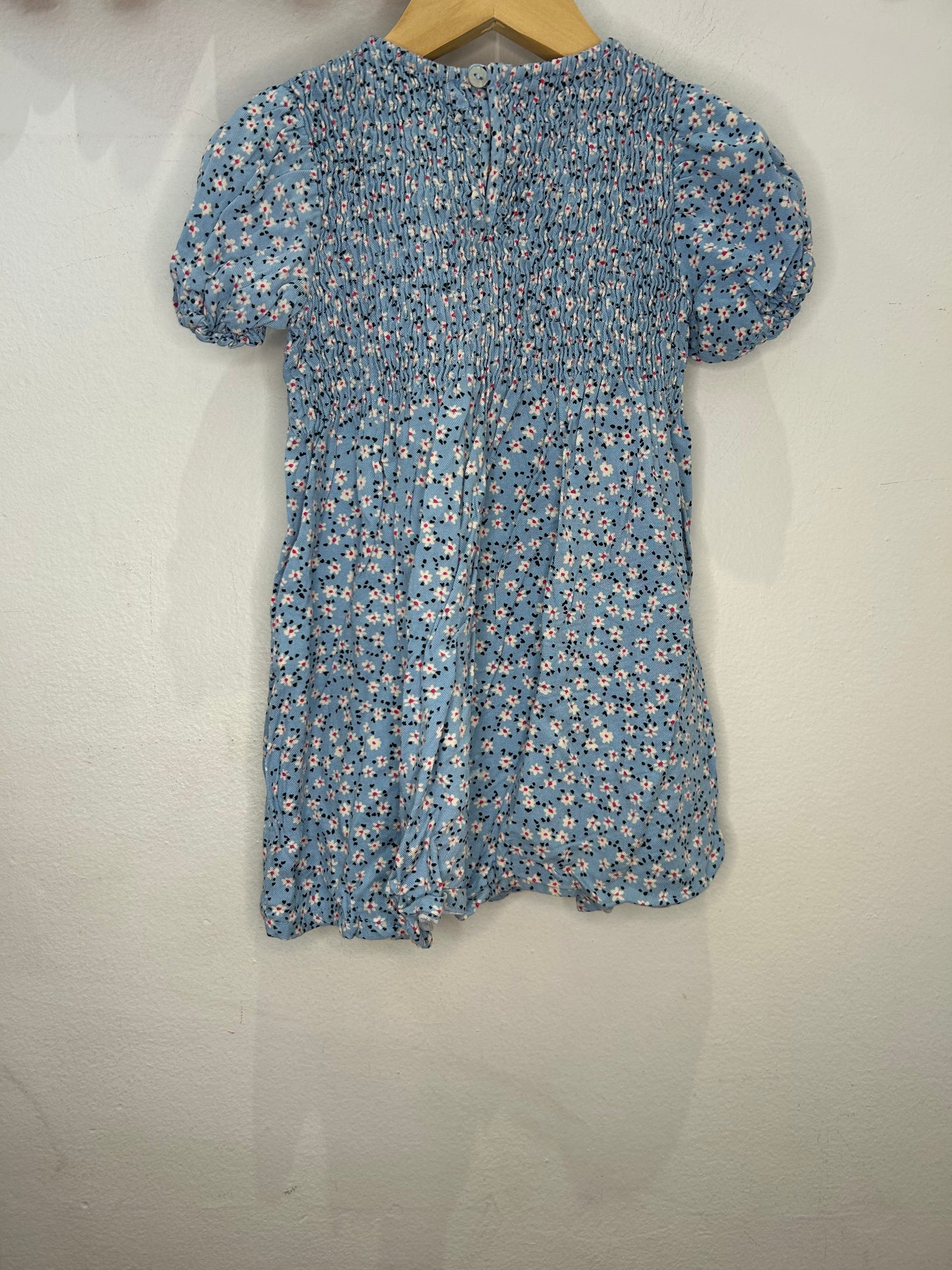 Smocked blue flowers 2-3y