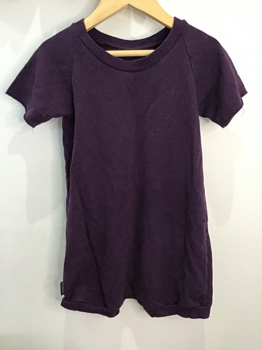 MiBaby bamboo eggplant shorty romper 3-4y