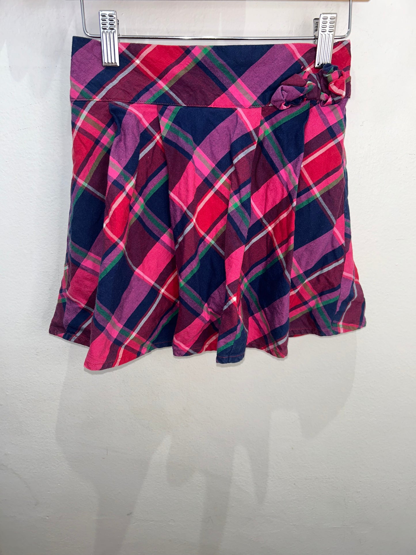 Purple plaid skirt w shorts 7y