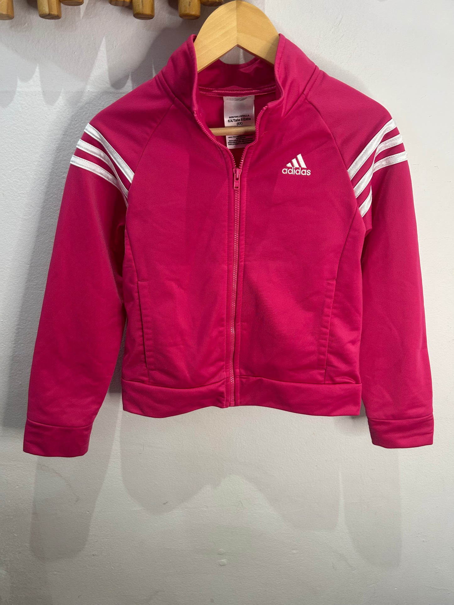 Pink Adidas zip-up 6y