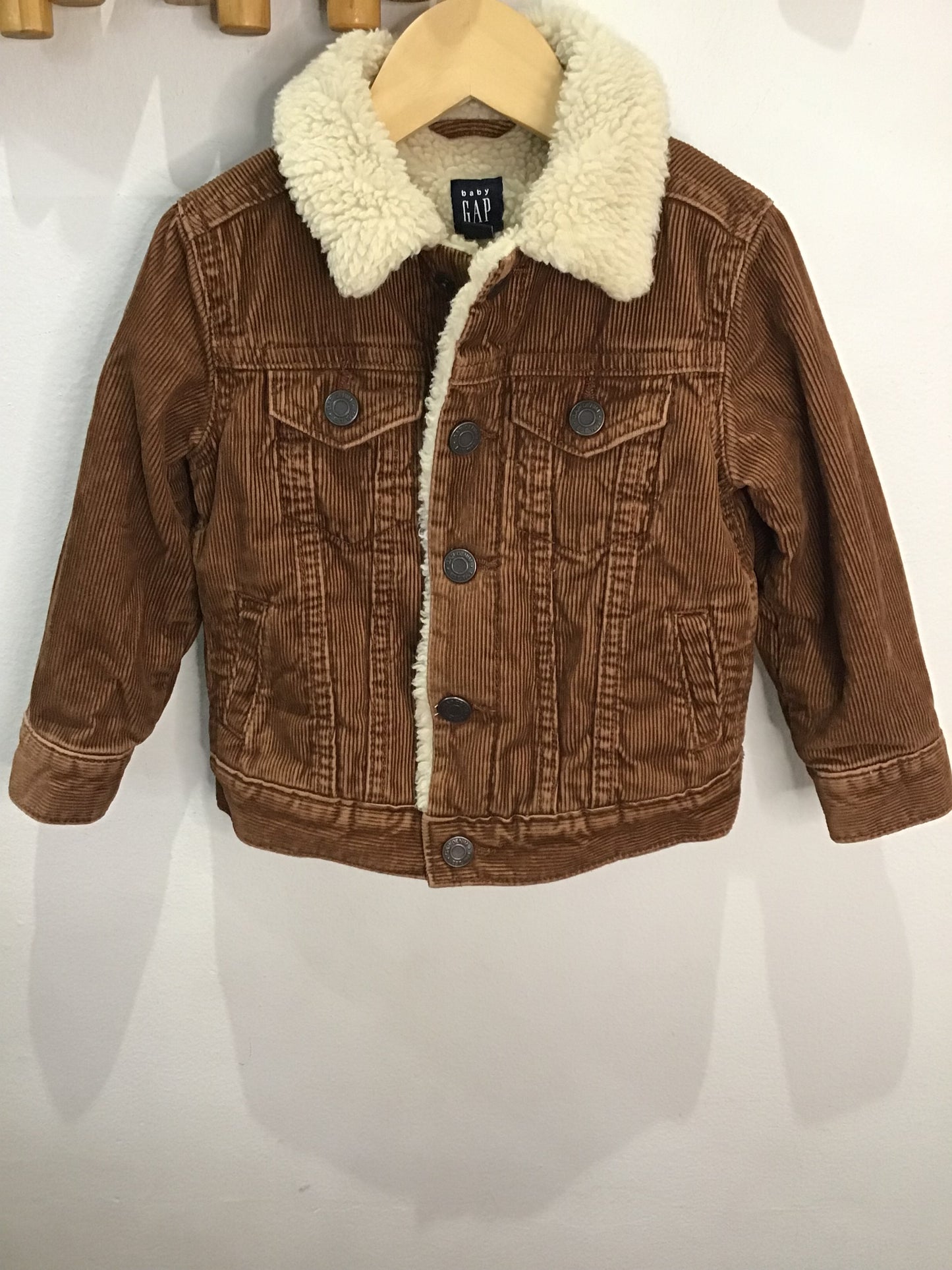 Brown furry-lined cord jacket 18-24m