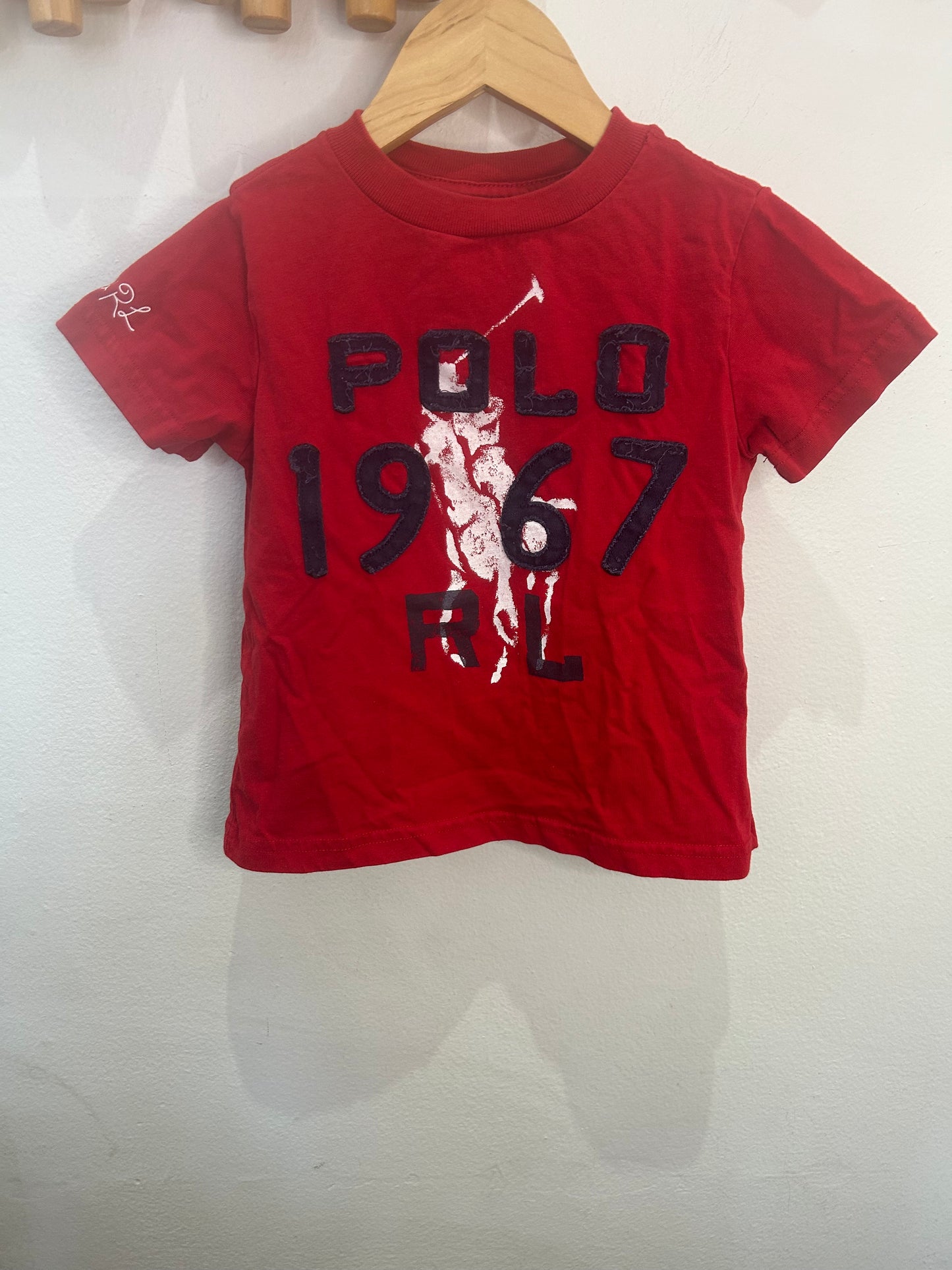 Red Polo tee 2y