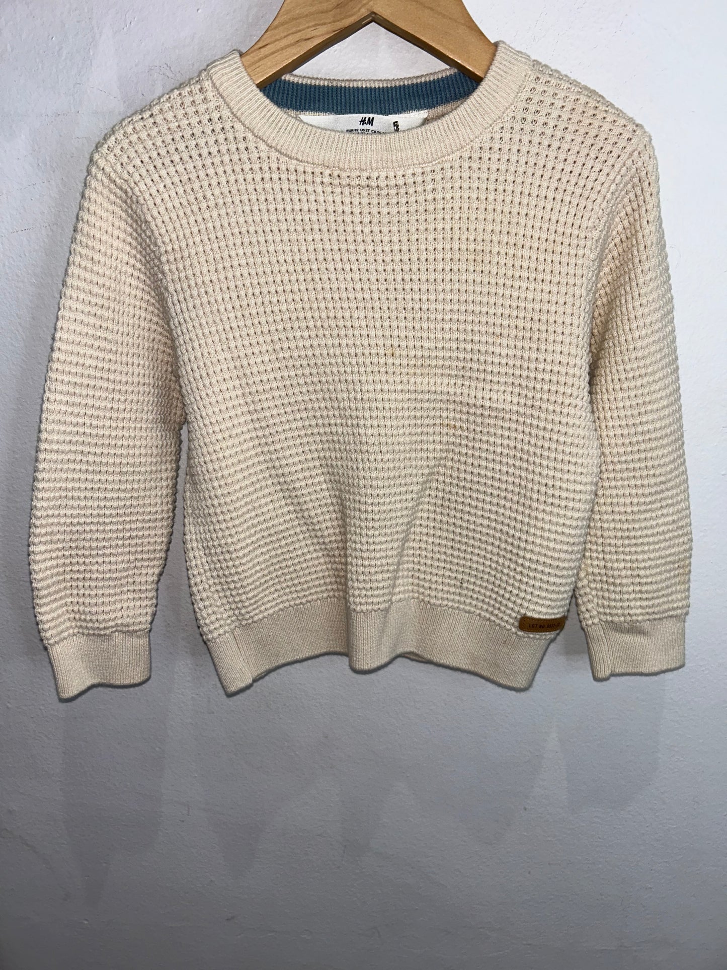 Cream wide knit sweater 18-24m