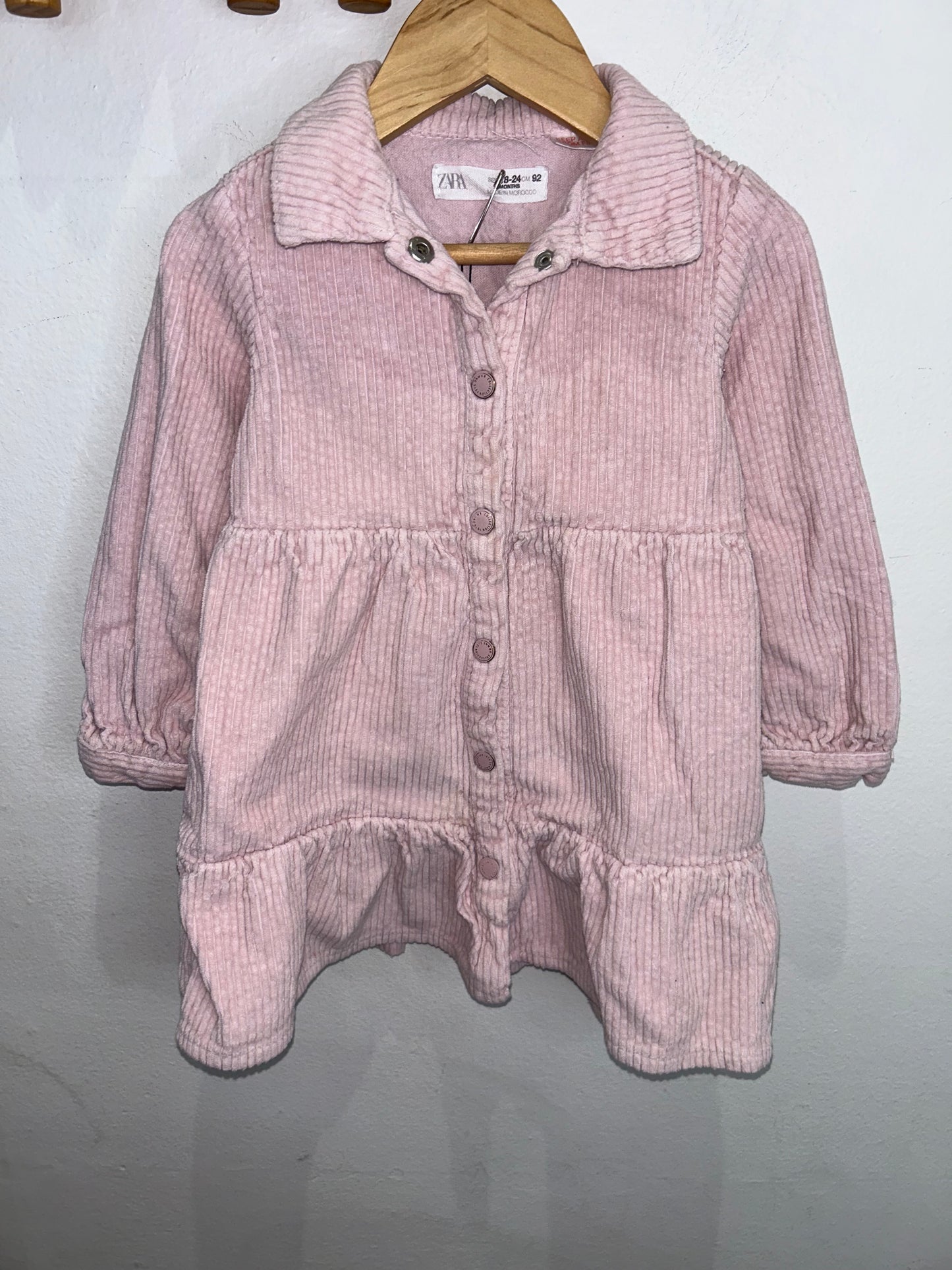 Light pink corduroy dress 18-24m