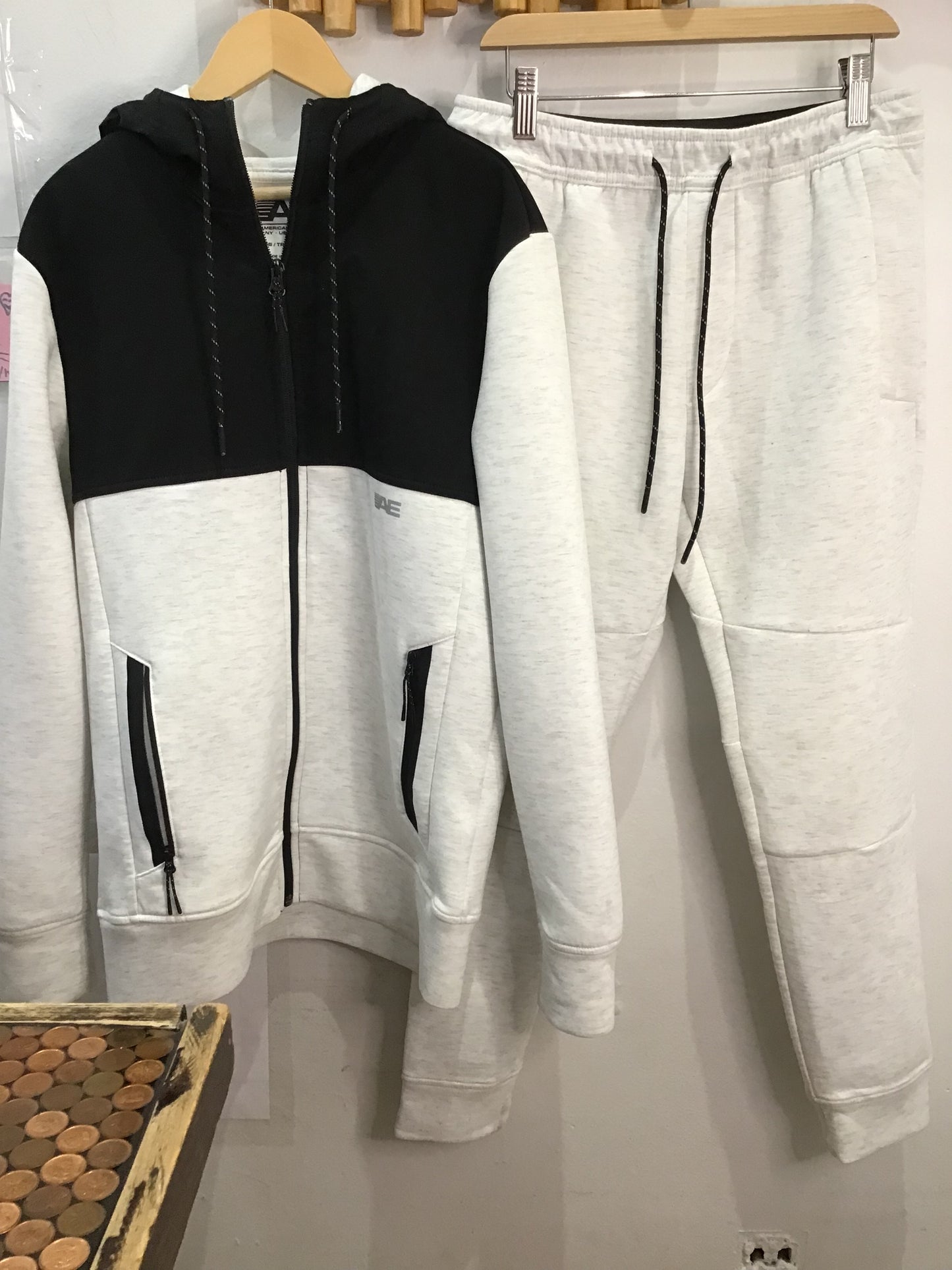 Black and melange activewear sweatshirt - adult XS