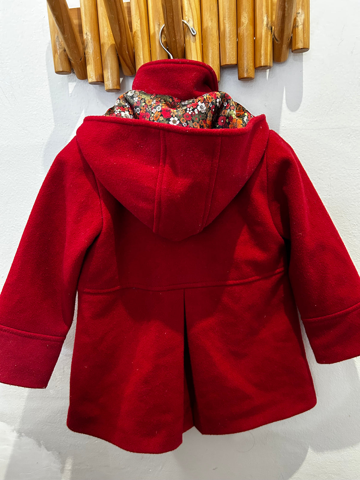 Red double brested coat 5-6y