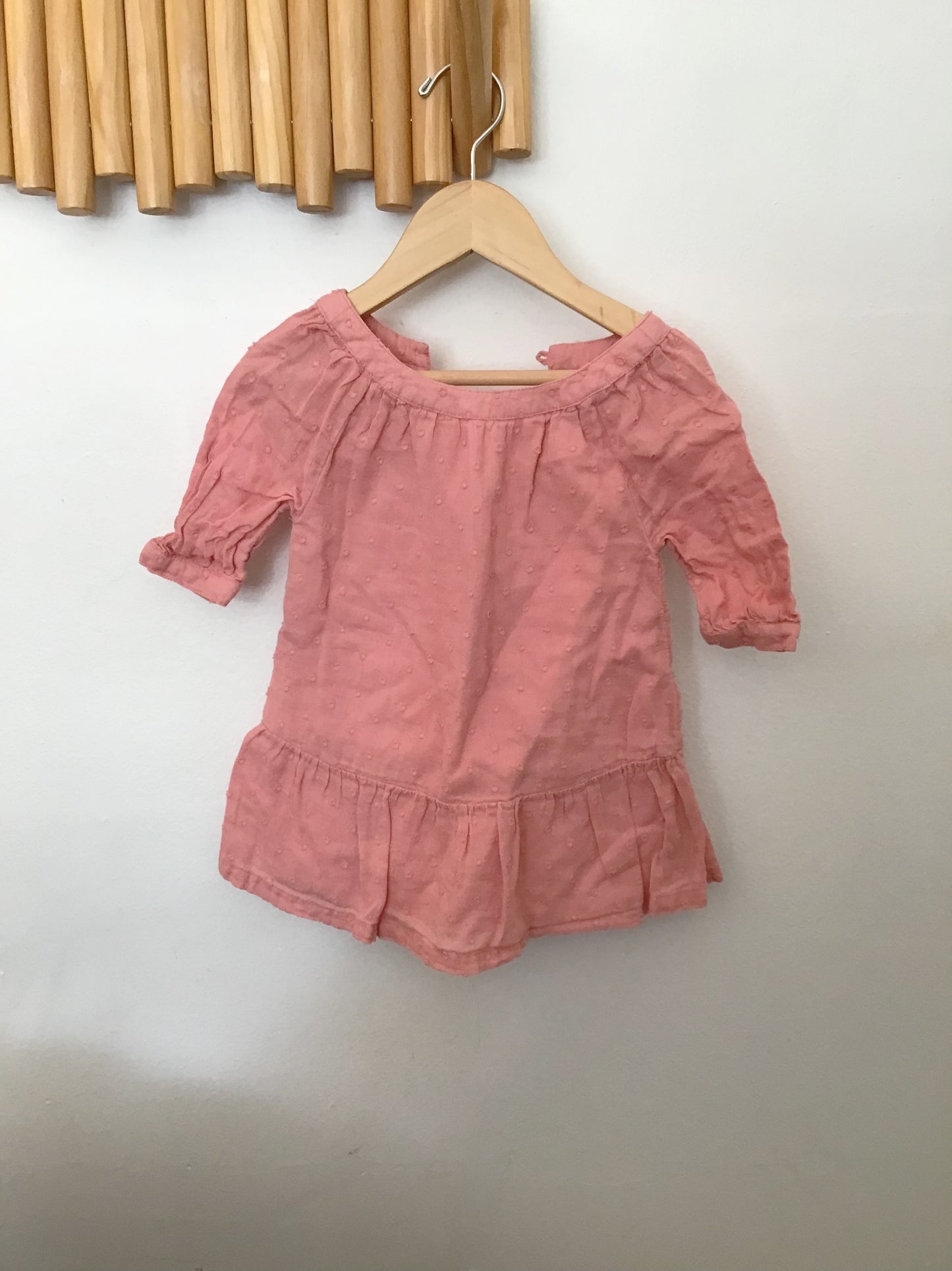 Pink textured dress 12-18m