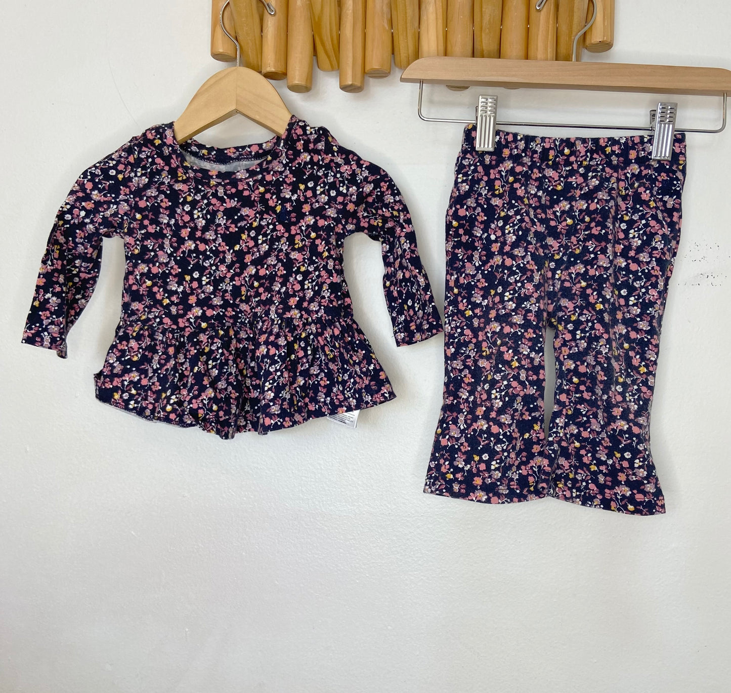 Dark floral set 6-12m