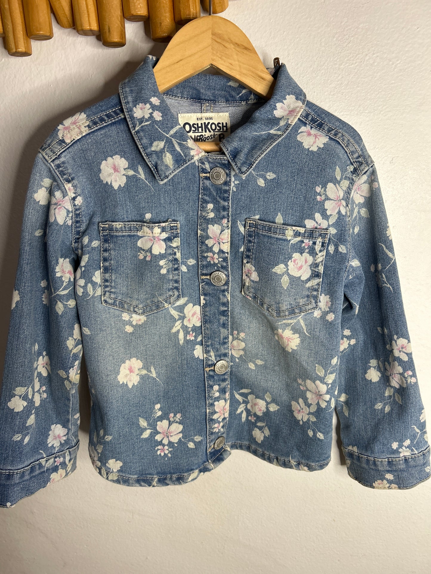 Floral denim jacket 4y