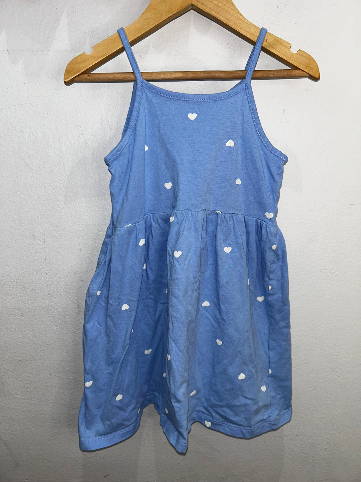 Blue hearts tanktop dress 2-4y