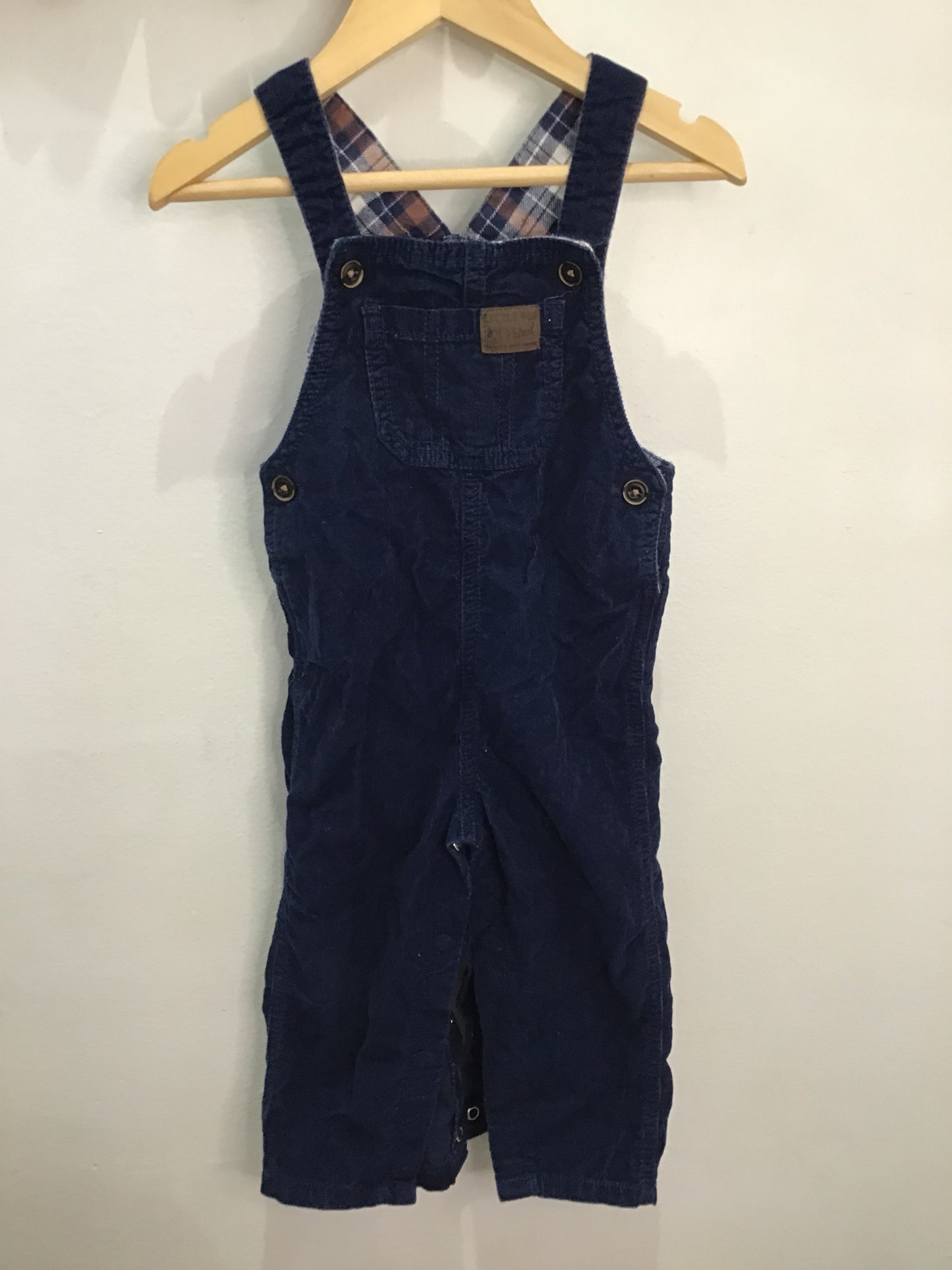Blue corduroy romper 18m