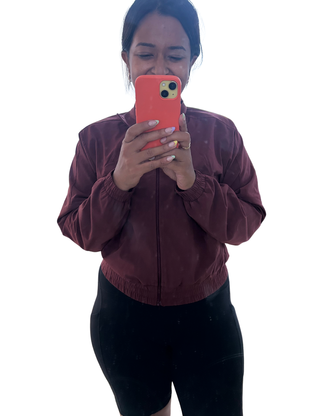 Maroon activewear zip-up XS